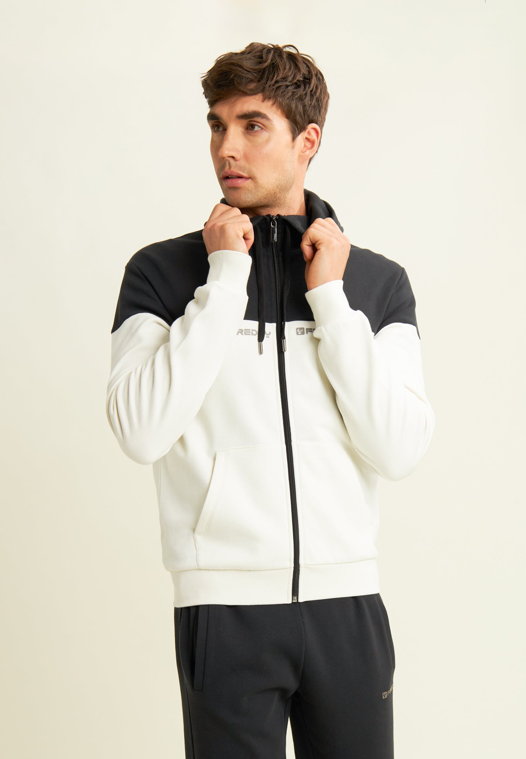 freddy-felpa-colour-block-full-zip-con-cappuccio-e-logo-stampato image 1