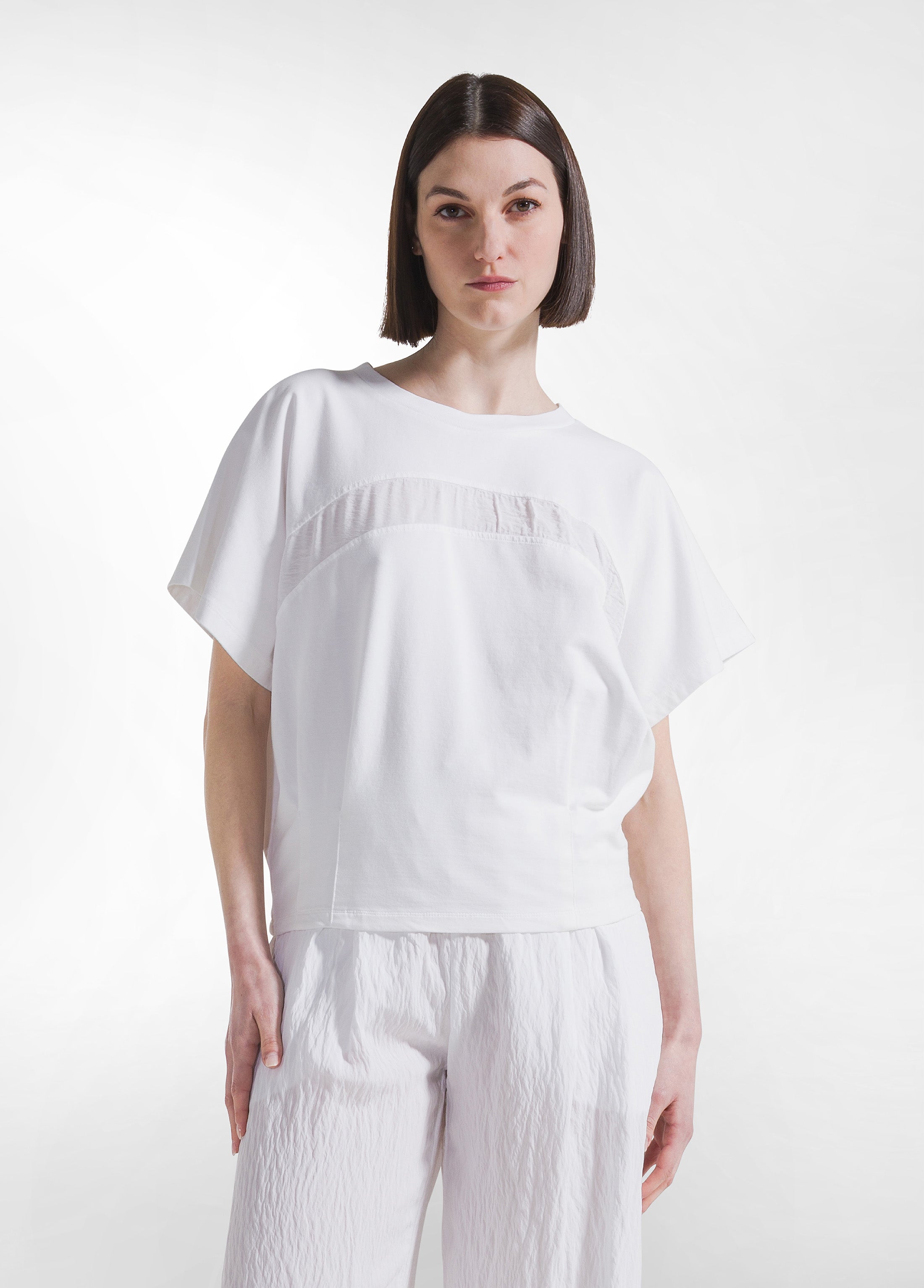 deha-completo-felpa-con-dettaglio-pantaloni-larghi-viscosa-crinkle-bianco image 2