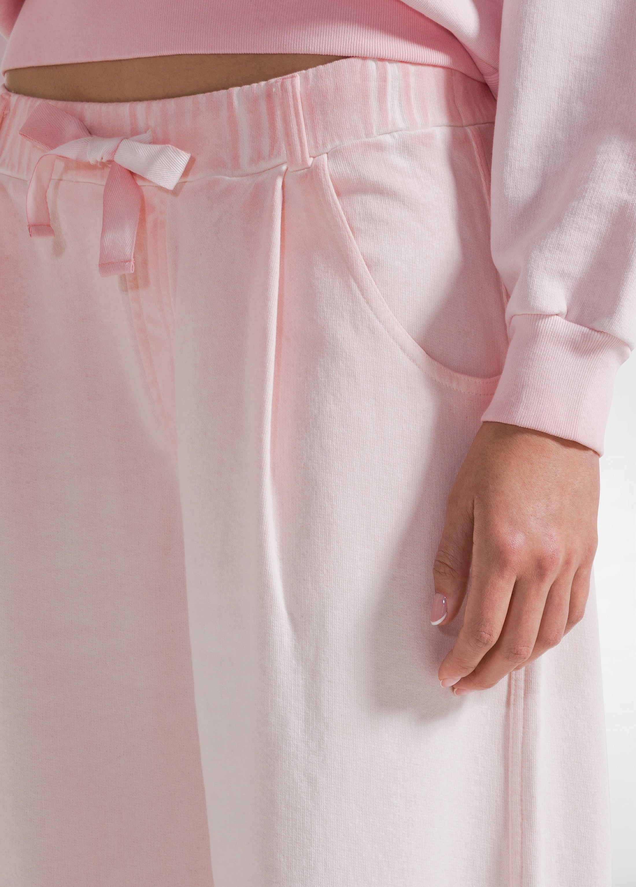 deha-pantaloni-wide-leg-in-felpa-cotone-organico-effetto-sfumato-rosa image 4