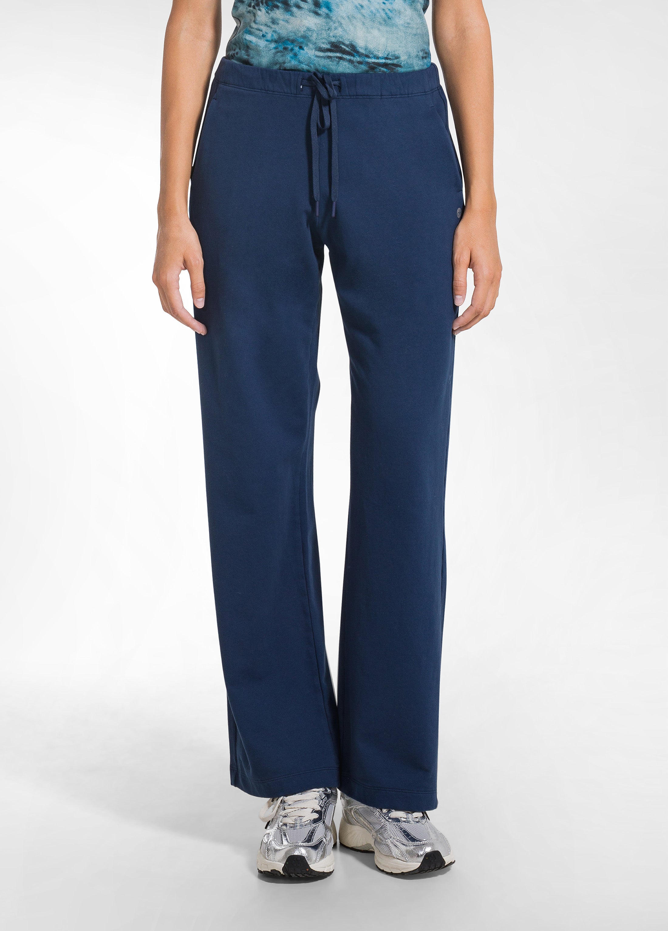 deha-d52026-pantalone-in-felpa-di-cotone-stretch-blu image 2