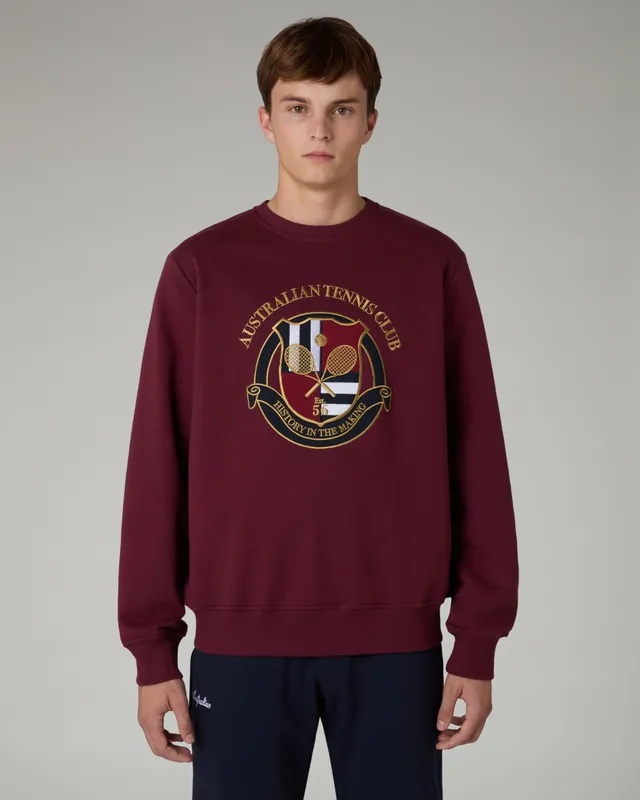 australian-tennis-club-crewneck-felpa-rubino image 1