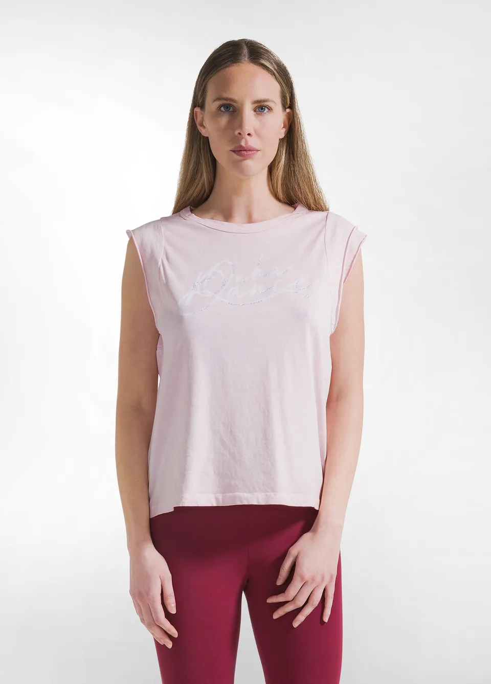 deha-d42602-t-shirt-grafica-effetto-fade-rosa-in-cotone-organico image 1