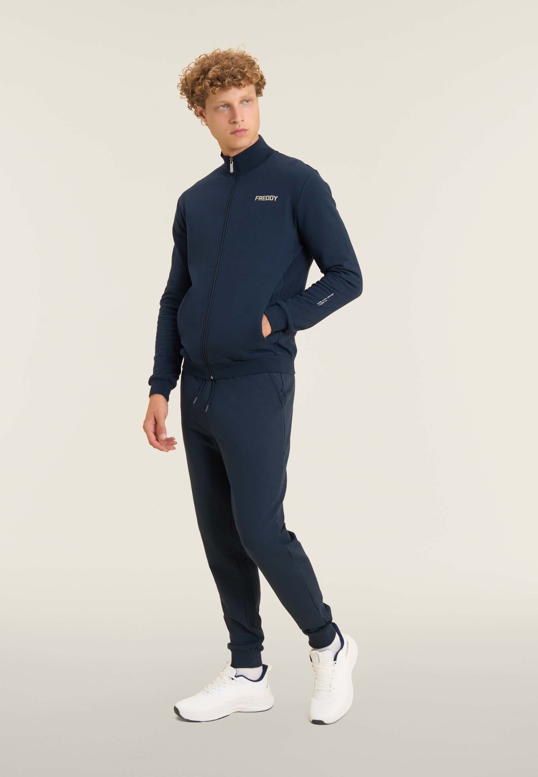 freddy-felpa-uomo-con-zip-100-cotone-inserti-rigati image 2