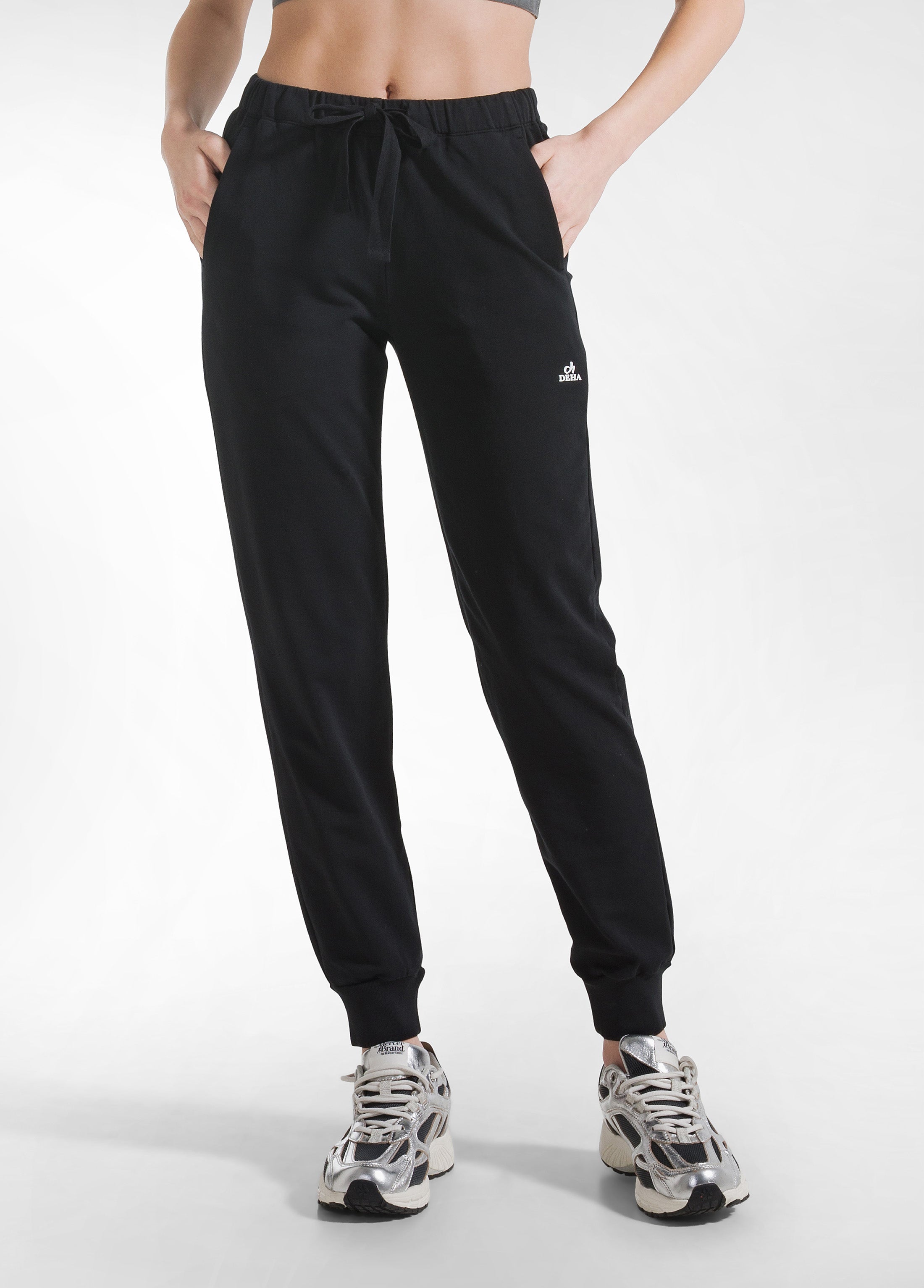 deha-d42255-jogger-in-tessuto-stretch-nero image 2