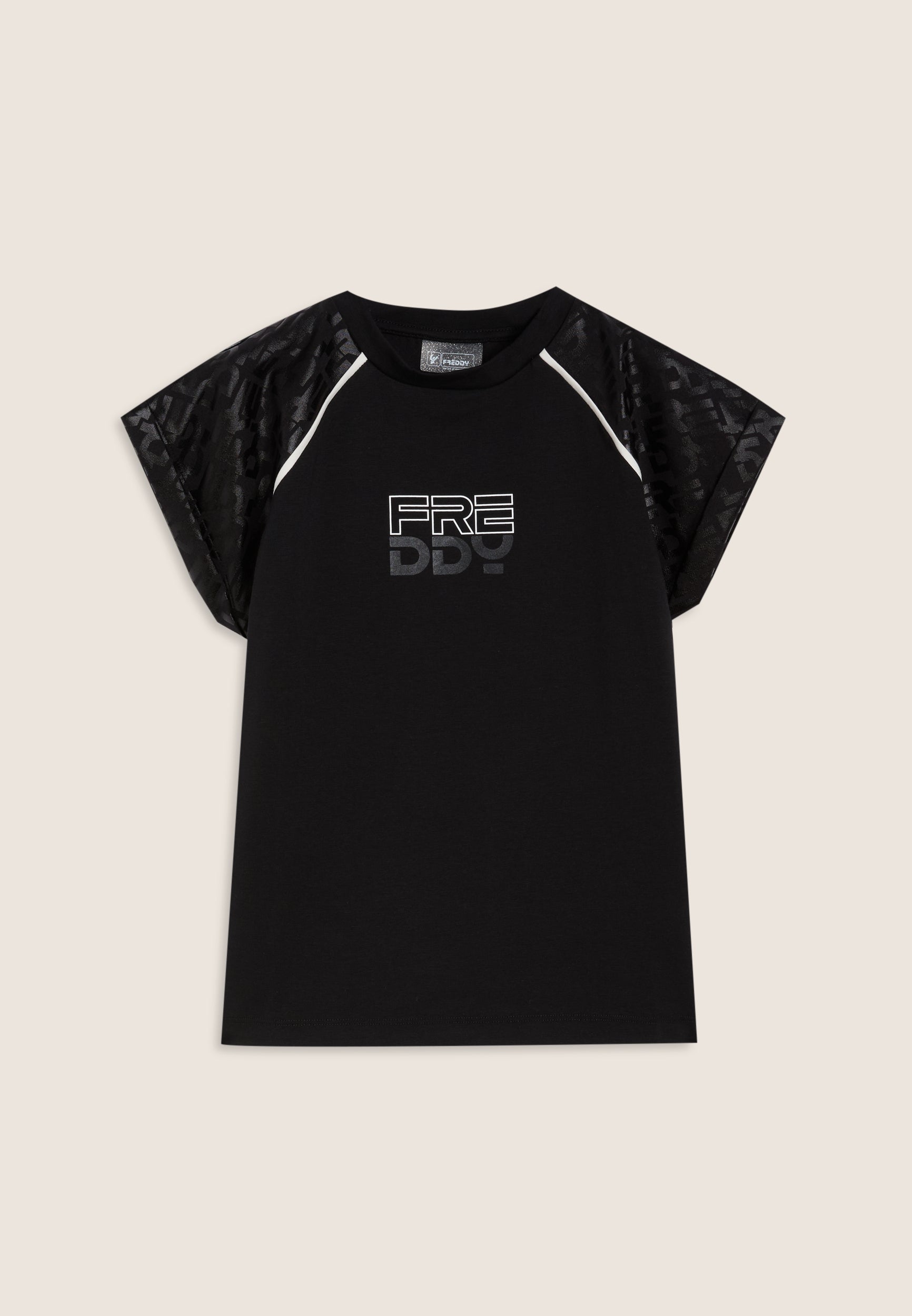 freddy-t-shirt-bambina-con-stampa-lucida-e-maniche-raglan image 1
