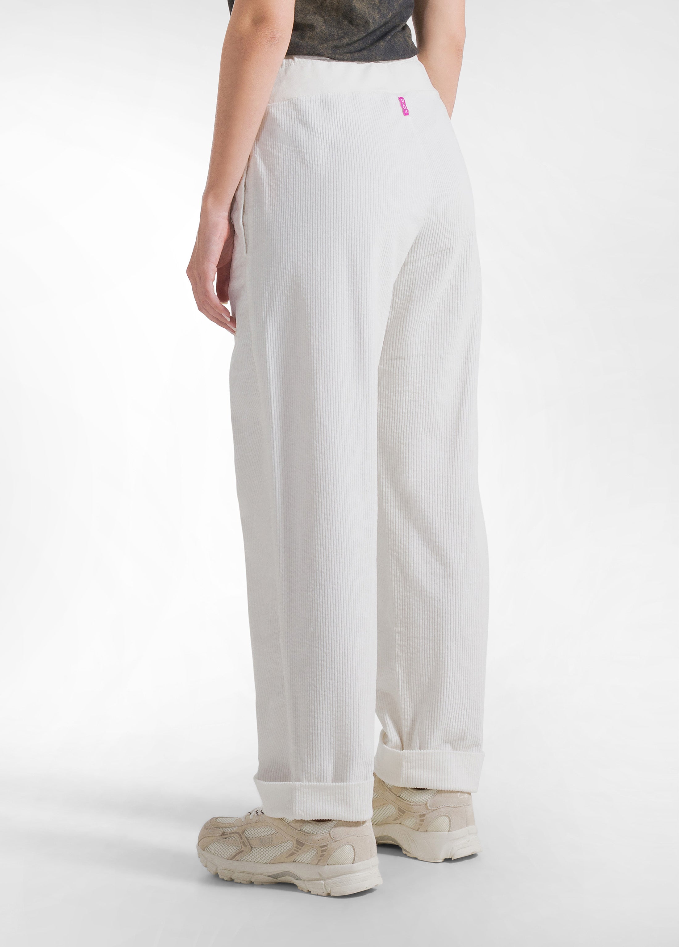 deha-pantaloni-in-velluto-stretch-bianco-donna-comfort-99-cotone image 3