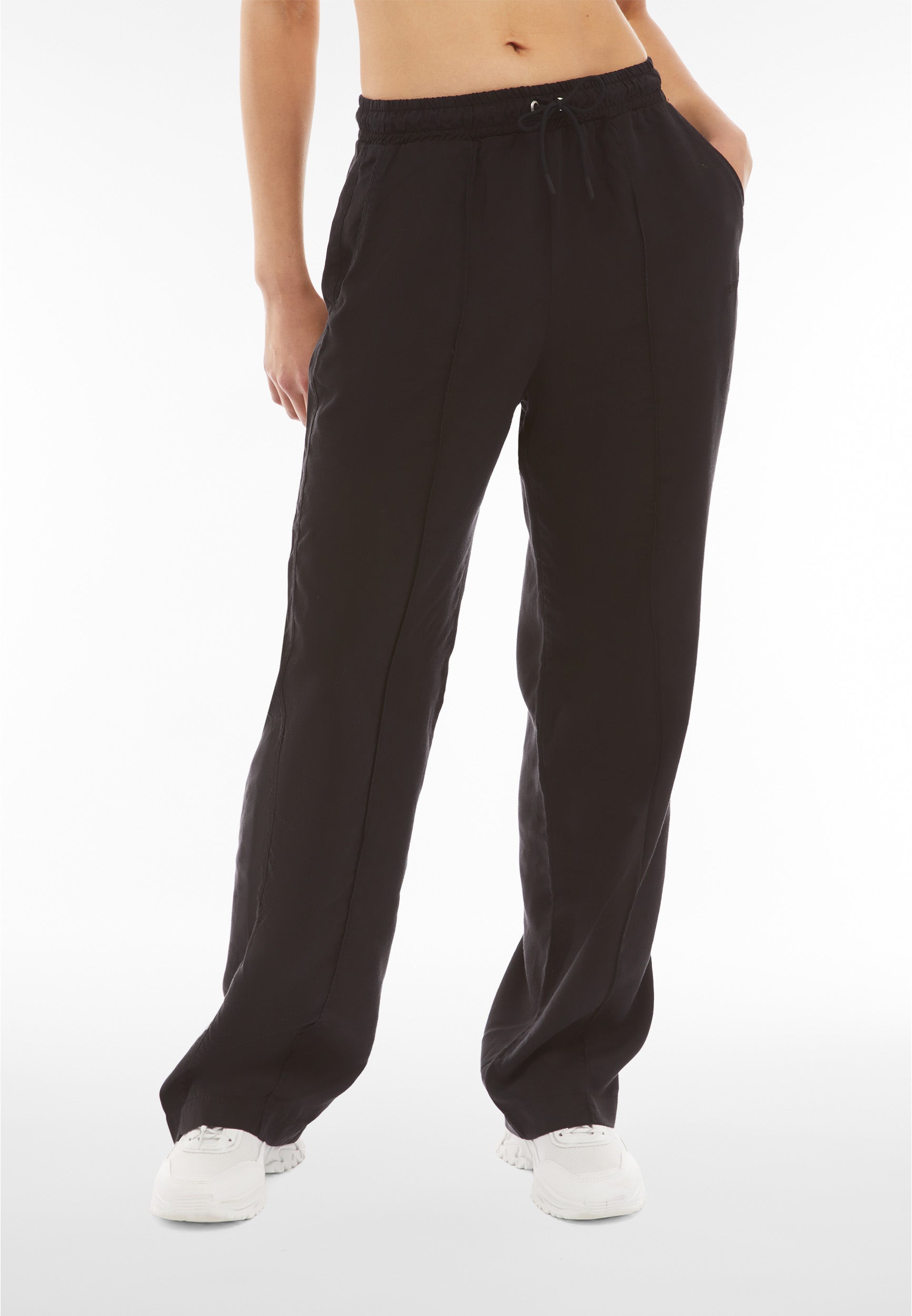 freddy-pantaloni-donna-gamba-ampia-in-twill-lyocell-con-elastico-e-coulisse image 1