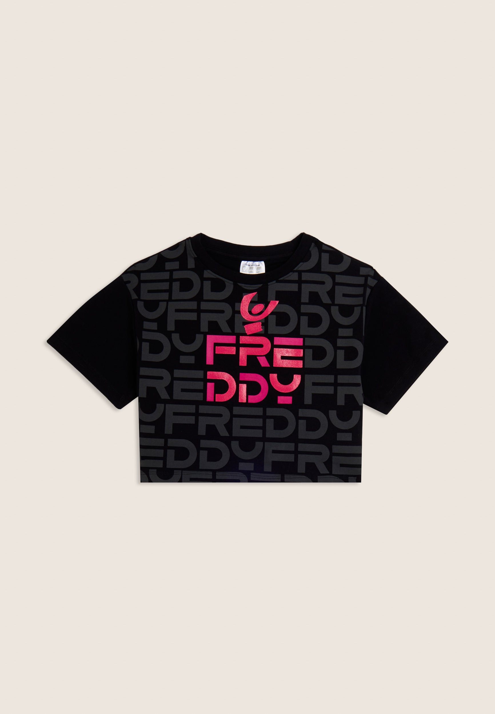 freddy-t-shirt-junior-cropped-regular-con-stampa-freddy-all-over image 1