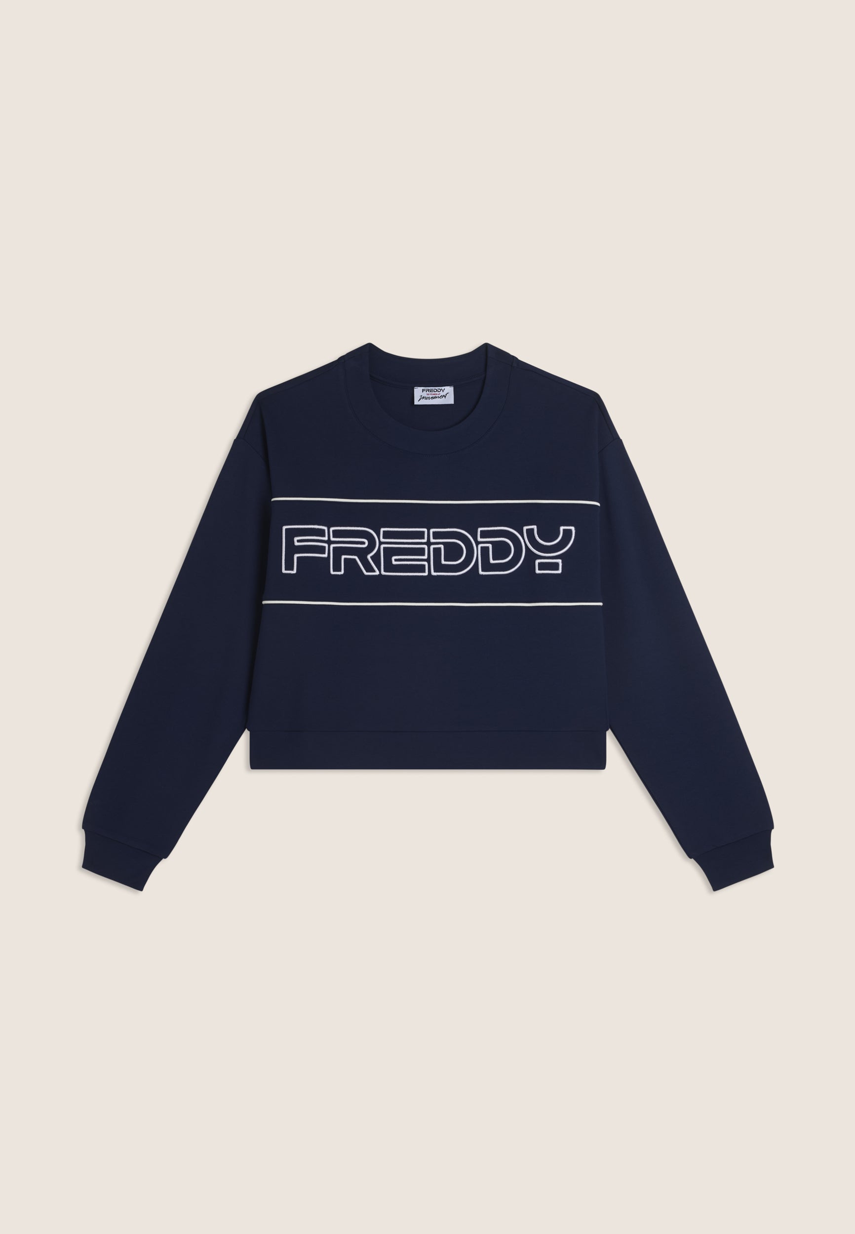 freddy-wr-up-felpa-comfort-fit-cropped-con-maxi-logo-ricamato image 8