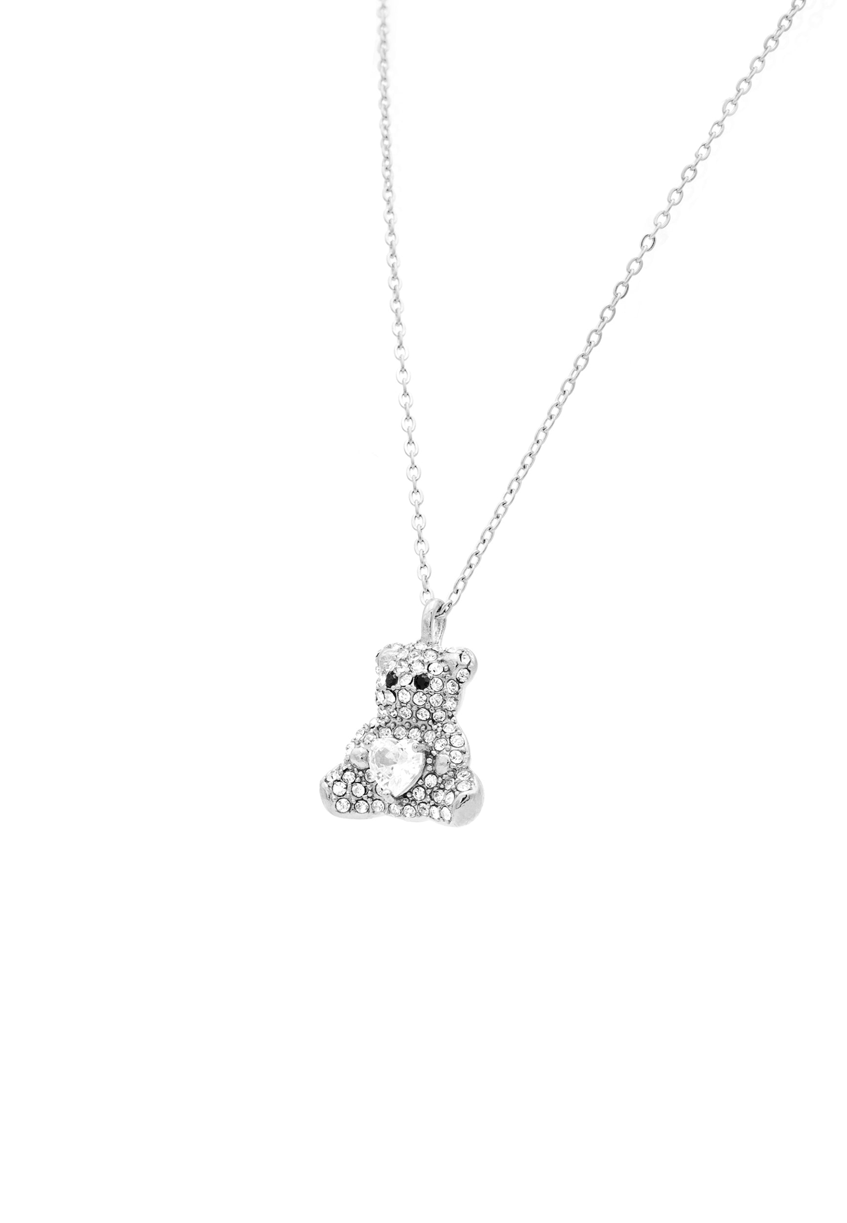freddy-collana-acciaio-argentato-con-pendente-orsetto-strass image 3