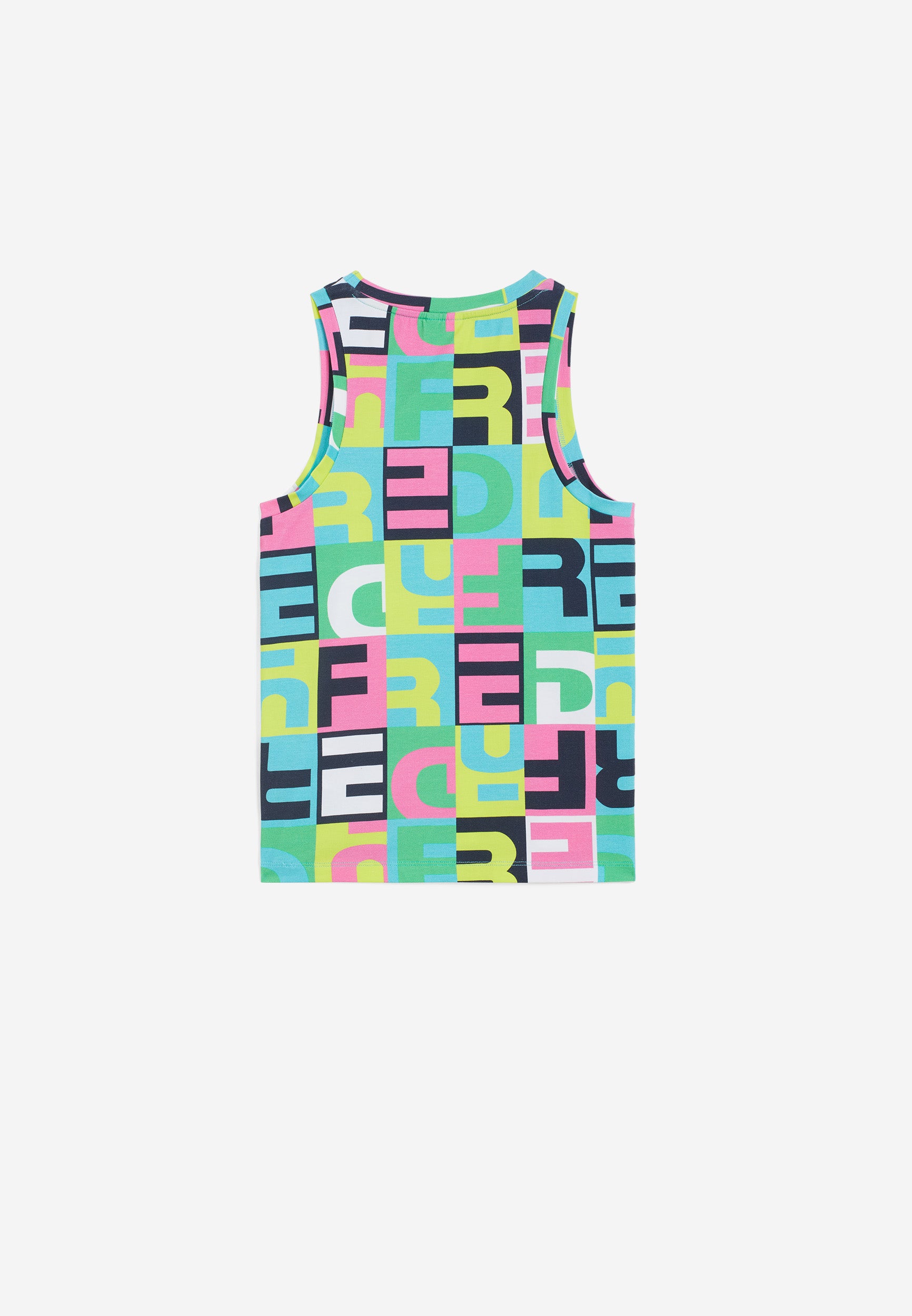 freddy-canotta-da-bambina-in-jersey-fantasia-multicolore-logo-all-over image 2