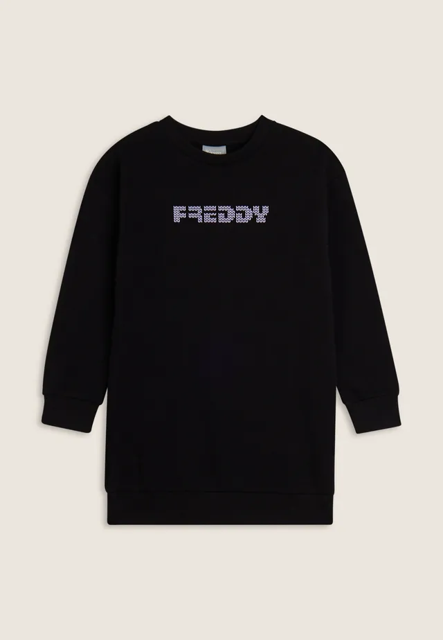 freddy-felpa-maxi-bambina-girocollo-logo-tricot image 1