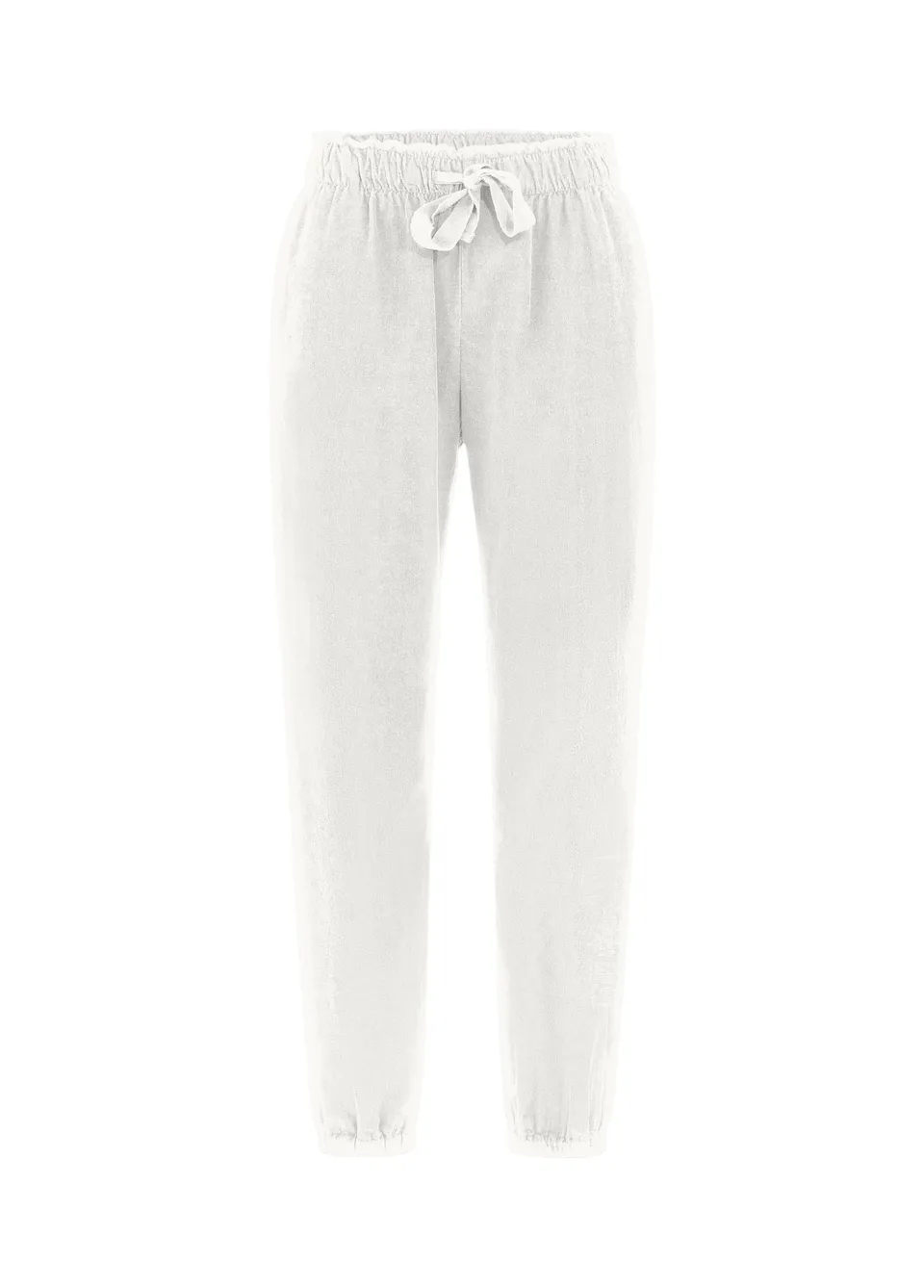 deha-pantalone-jogger-in-velluto-leggero-bianco image 1