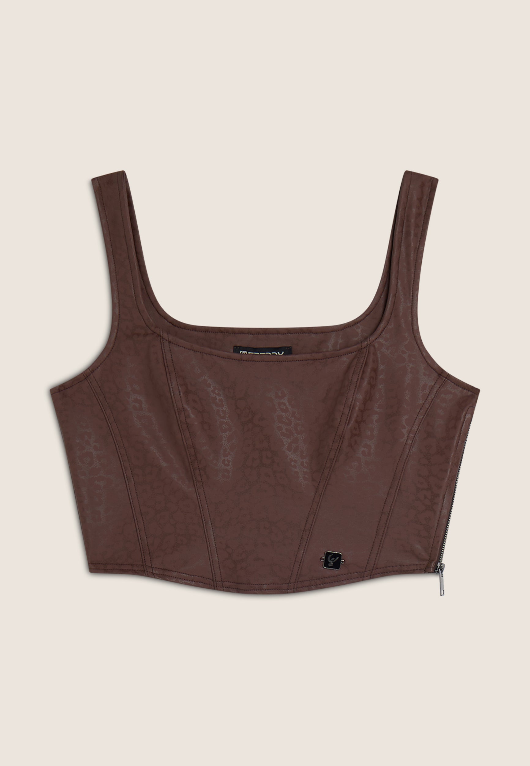 freddy-top-corto-bustier-in-similpelle-stampa-animalier-lucida image 6