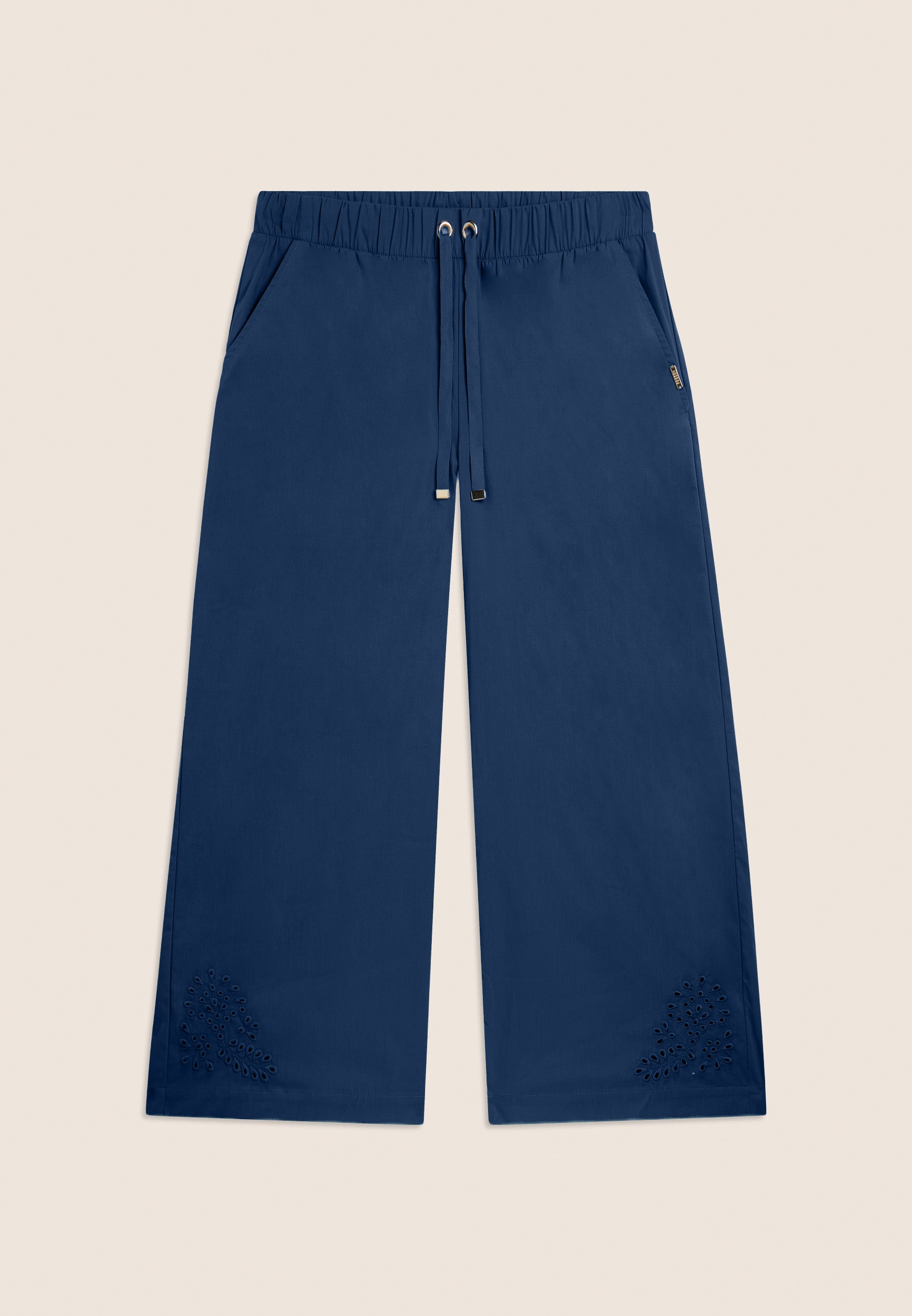 freddy-pantaloni-cropped-wide-leg-con-ricamo-floreale-sangallo image 8