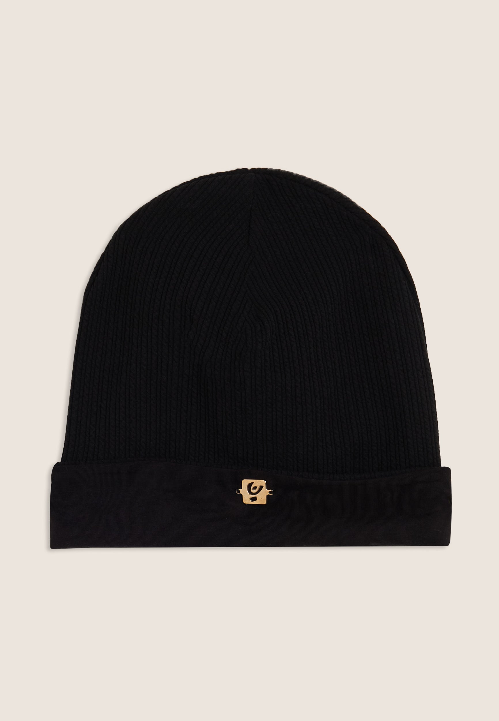 freddy-berretto-beanie-junior-in-maglia-con-placchetta-dorata image 1