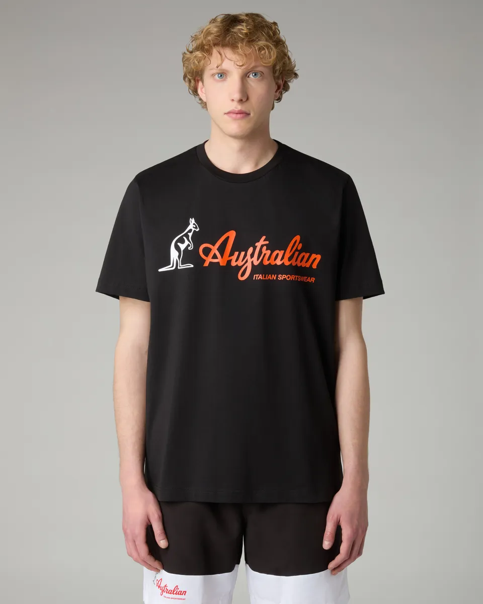 australian-league-big-logo-t-shirt-cotone-nera image 1
