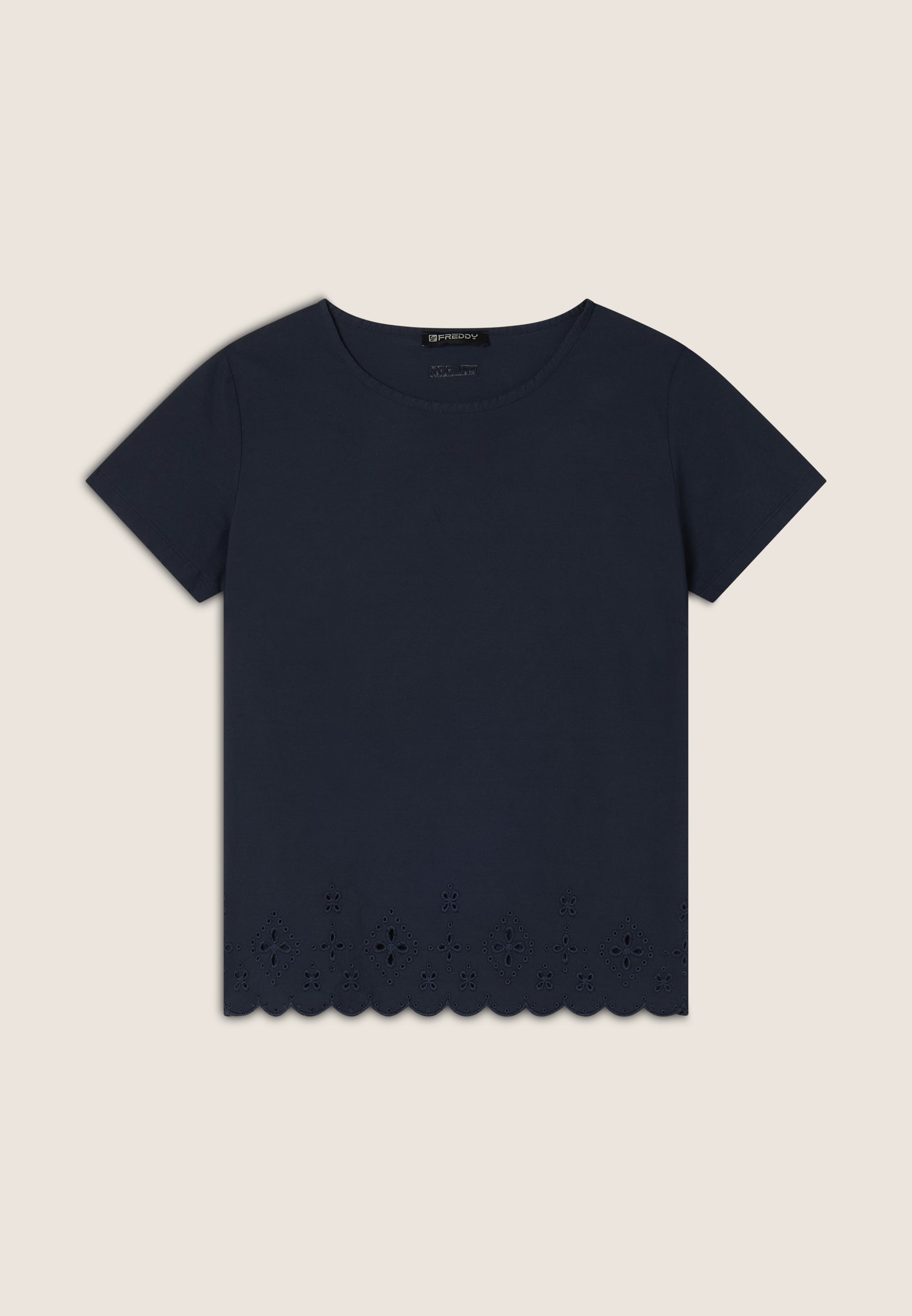 freddy-t-shirt-regular-in-cotone-con-ricami-sangallo image 5