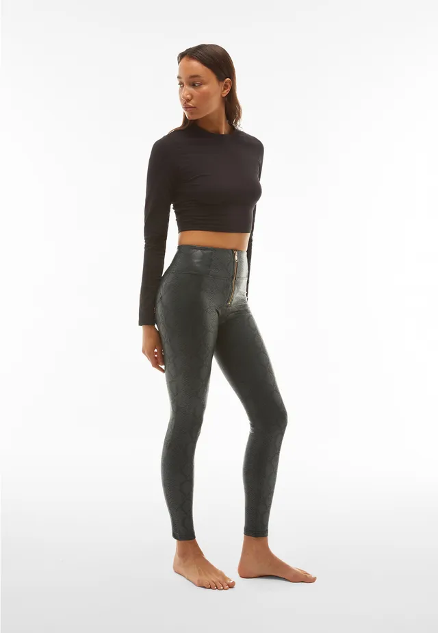 freddy-pantaloni-push-up-wr-up-vita-alta-in-similpelle-pitonata-colorata image 1