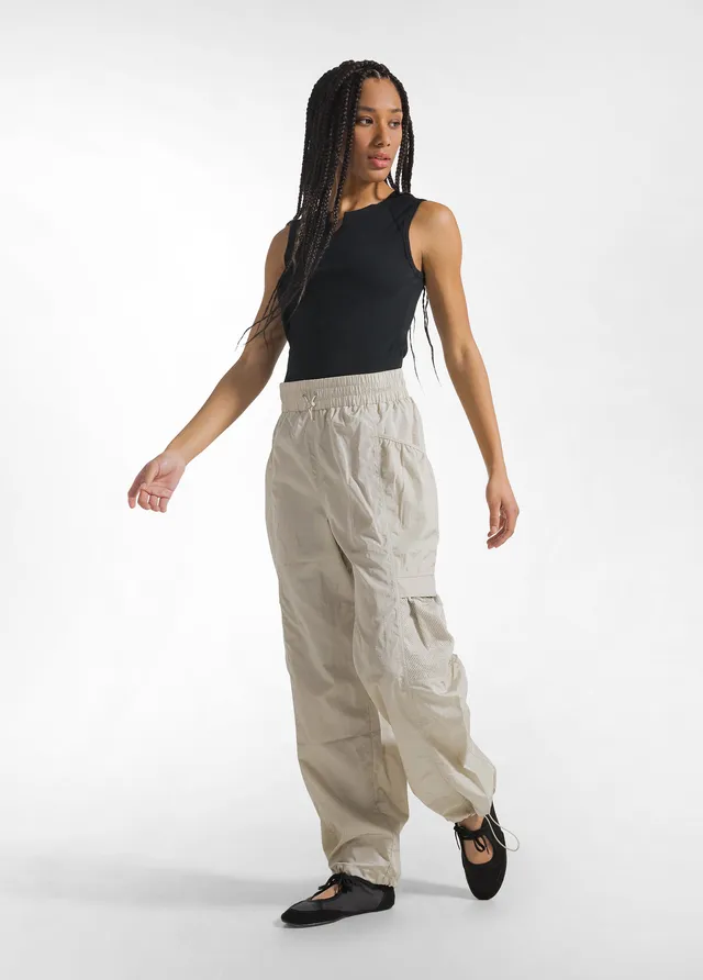deha-pantalone-balloon-in-nylon-beige-c22036-pantalone-cargo-donna-con-coulisse image 1