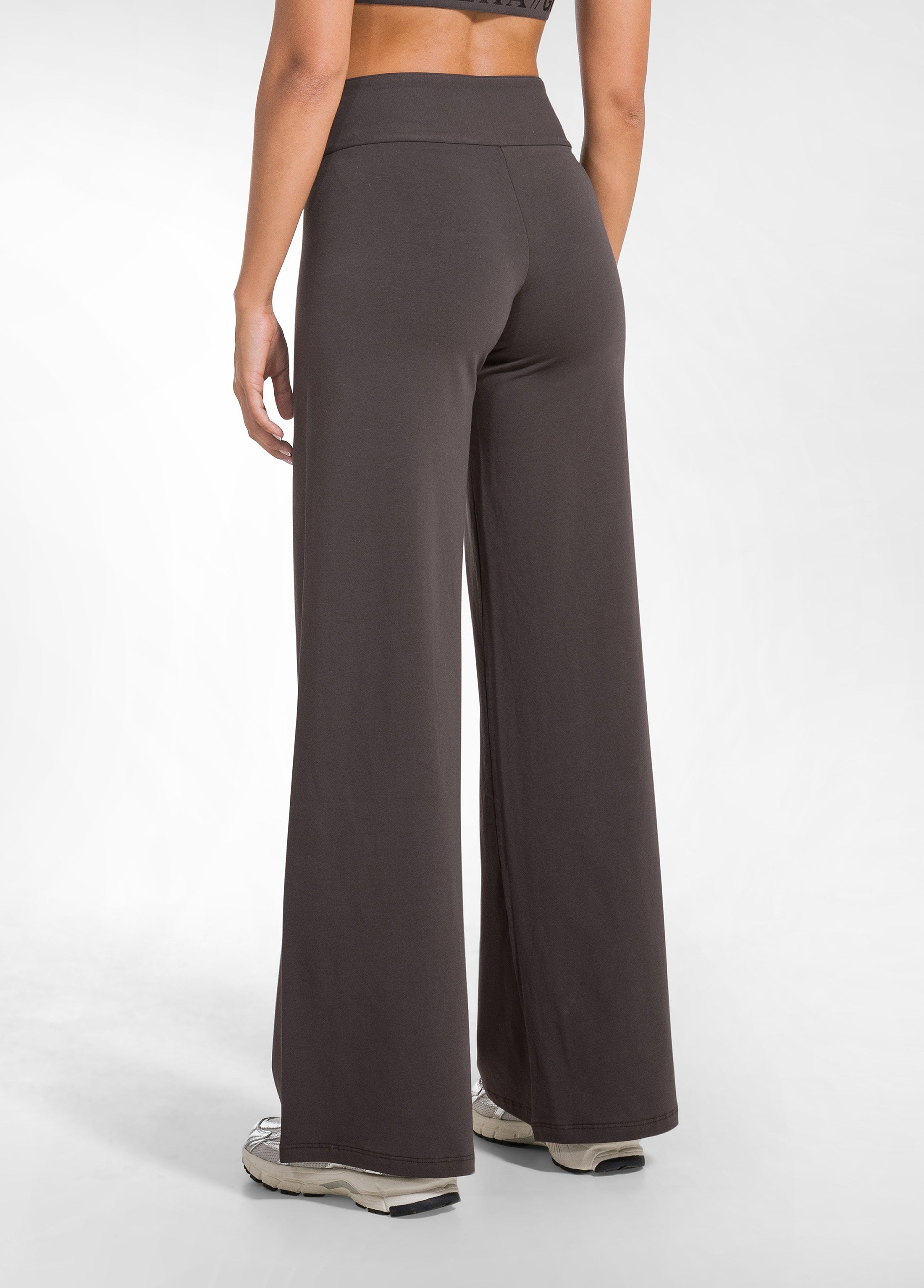 deha-pantaloni-jersey-stretch-fondo-elasticizzato-d42009-marrone-donna image 3