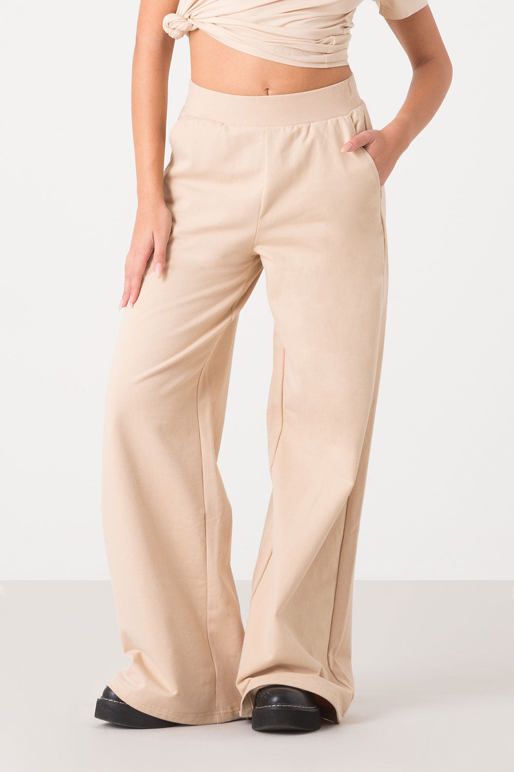 dimensione-danza-pantalone-felpa-garzata-palazzo-modal-stretch-donna image 6