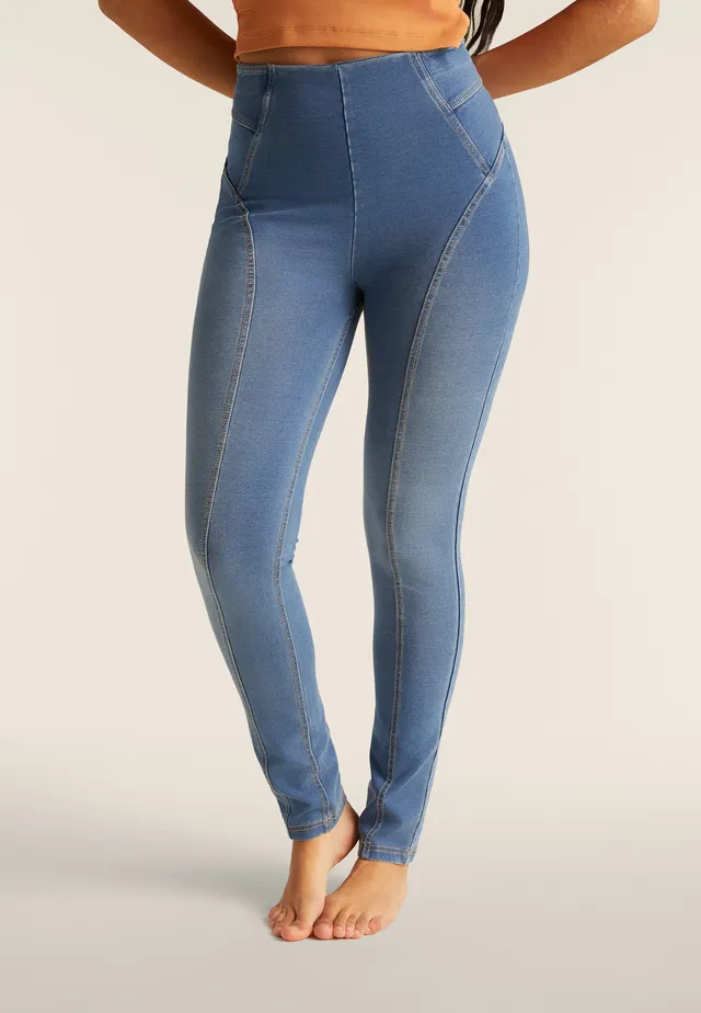 freddy-n-o-w-jeggings-skinny-vita-alta-denim-con-impunture image 1