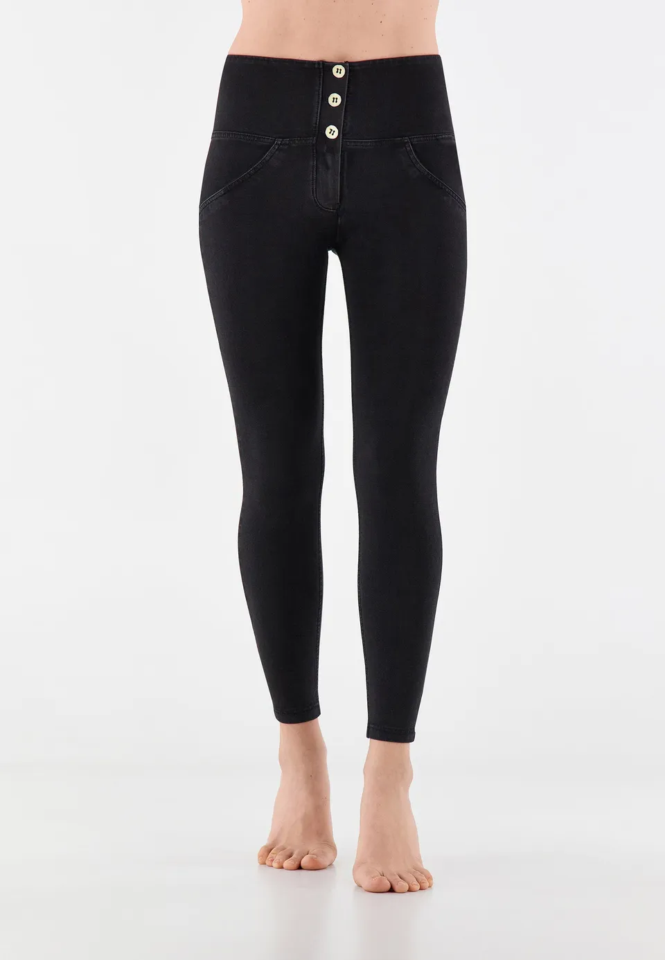 freddy-jeggings-wr-up-7-8-superskinny-vita-alta-con-bottoni-effetto-denim image 1