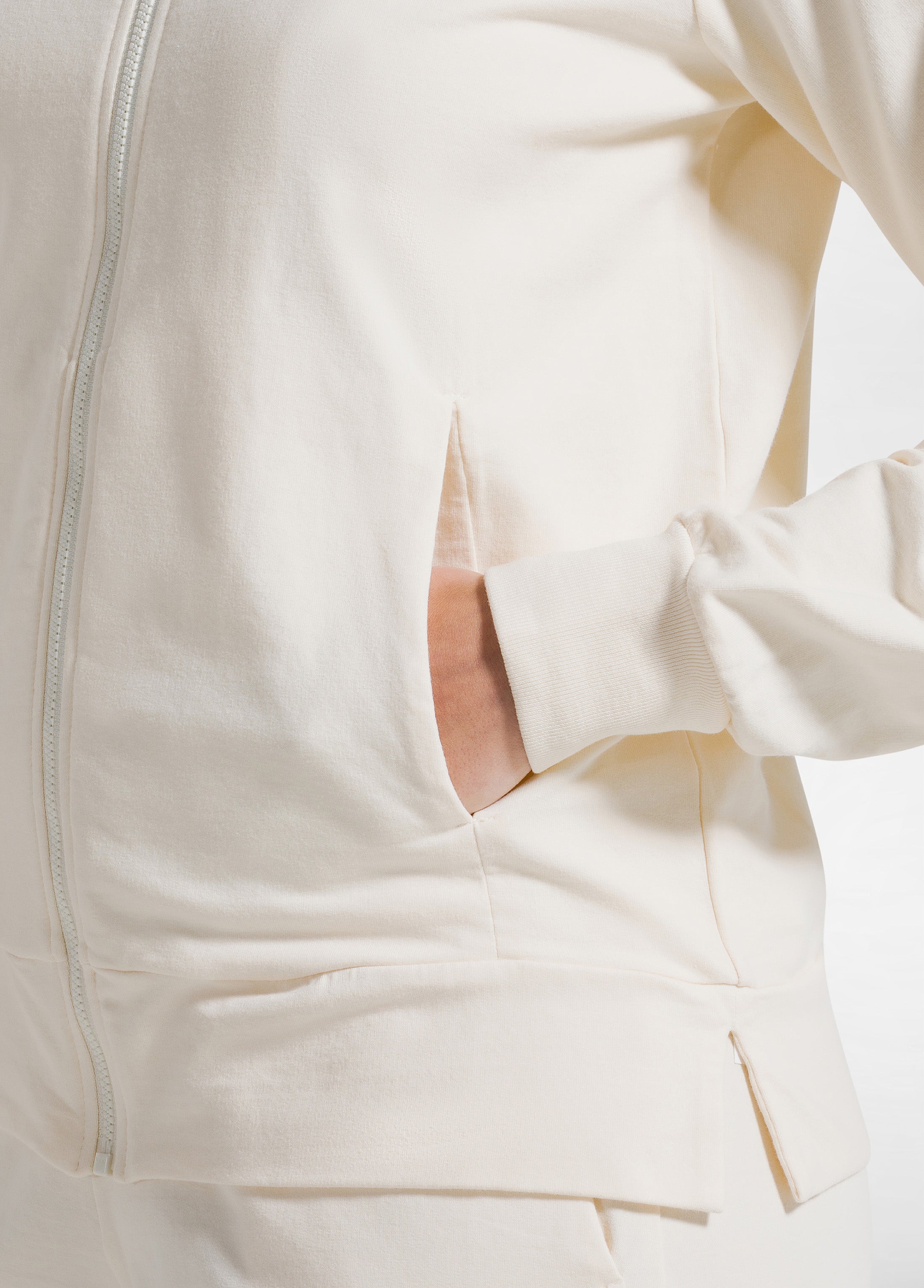 deha-felpa-leggera-core-d42240-felpa-zip-cotone-organico-bianco image 3