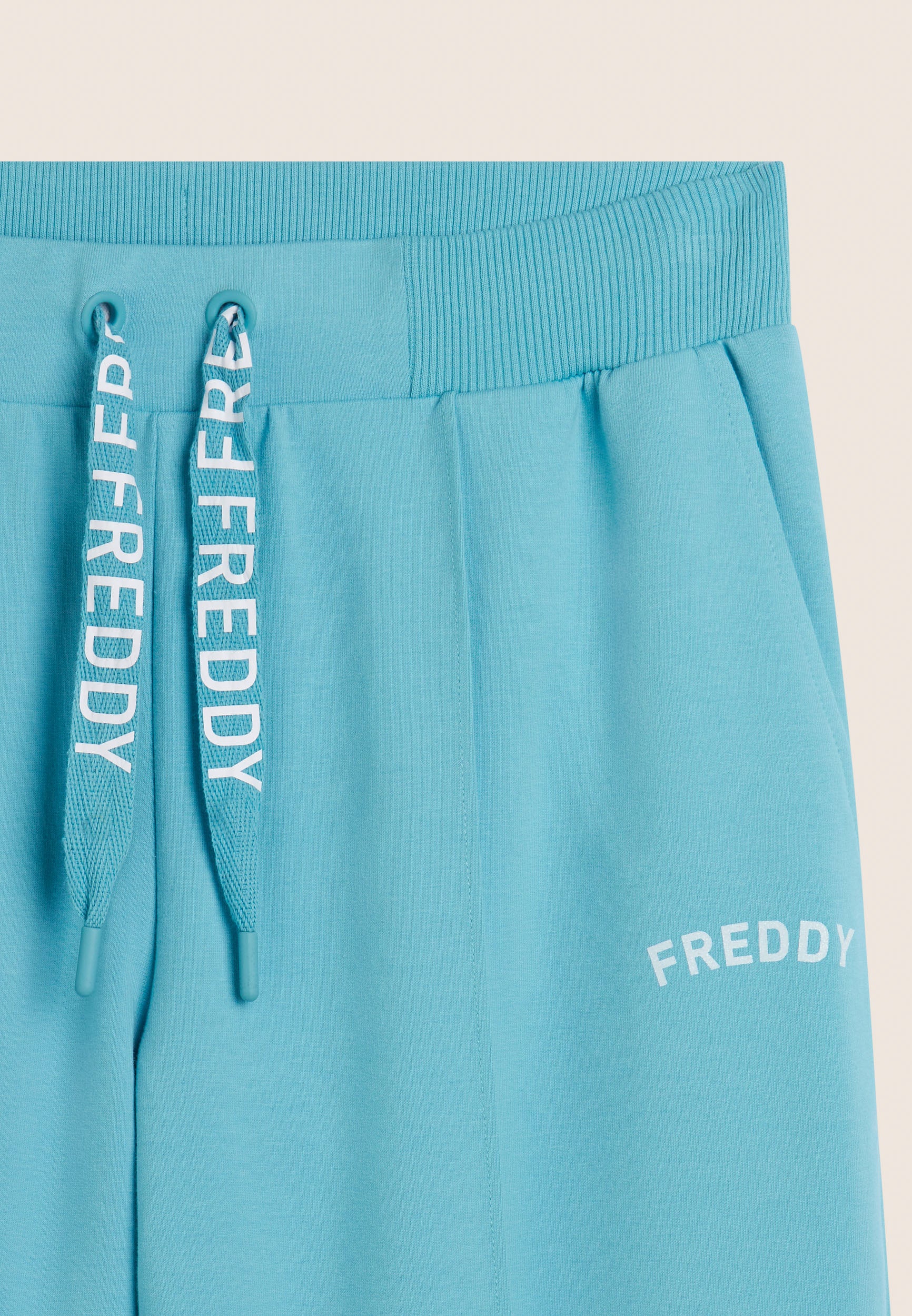 freddy-pantaloni-donna-wide-leg-con-coulisse-logata-in-french-terry image 7