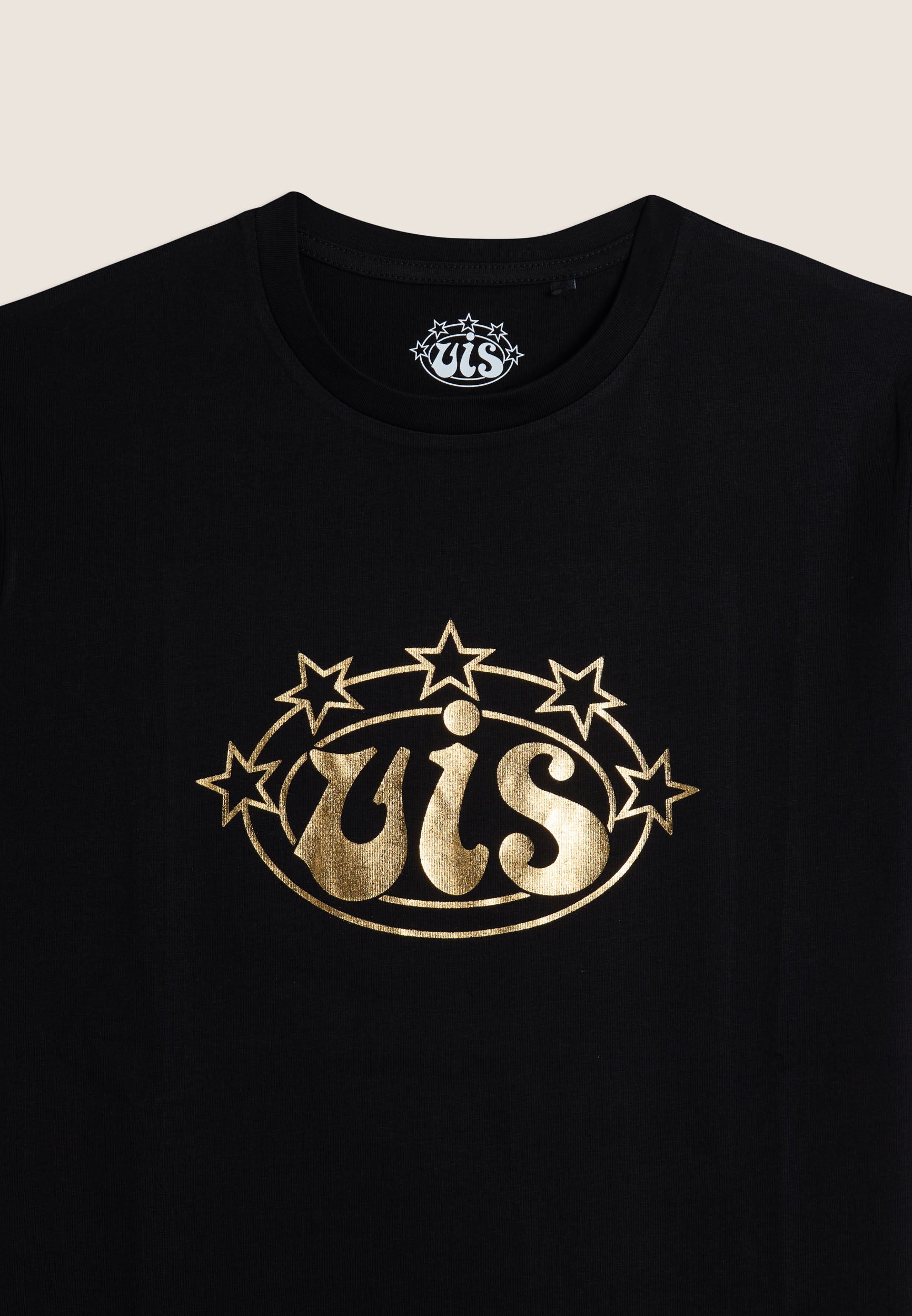 vis-by-freddy-t-shirt-uomo-girocollo-in-cotone-con-logo-oro image 3