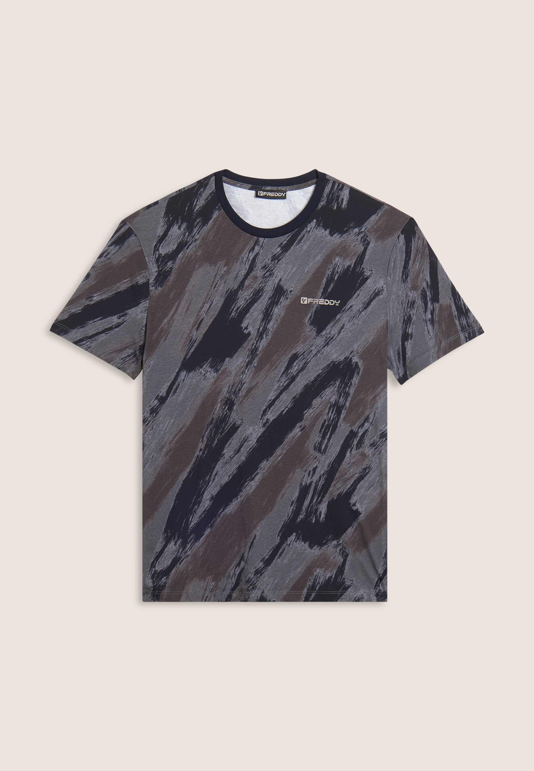 freddy-t-shirt-uomo-cotone-stampa-pennellata-all-over image 8
