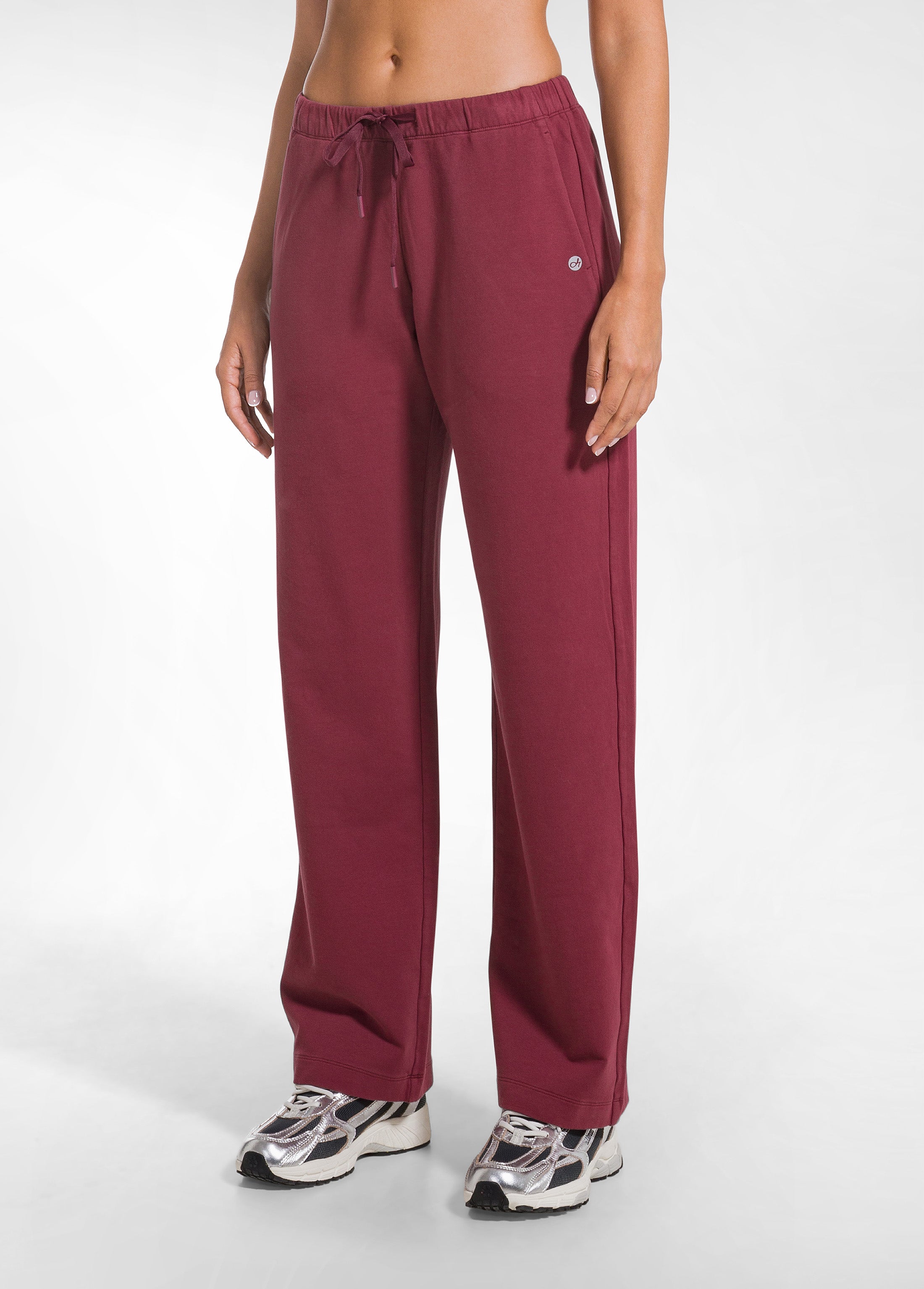 deha-pantalone-in-felpa-di-cotone-stretch-rosso image 2