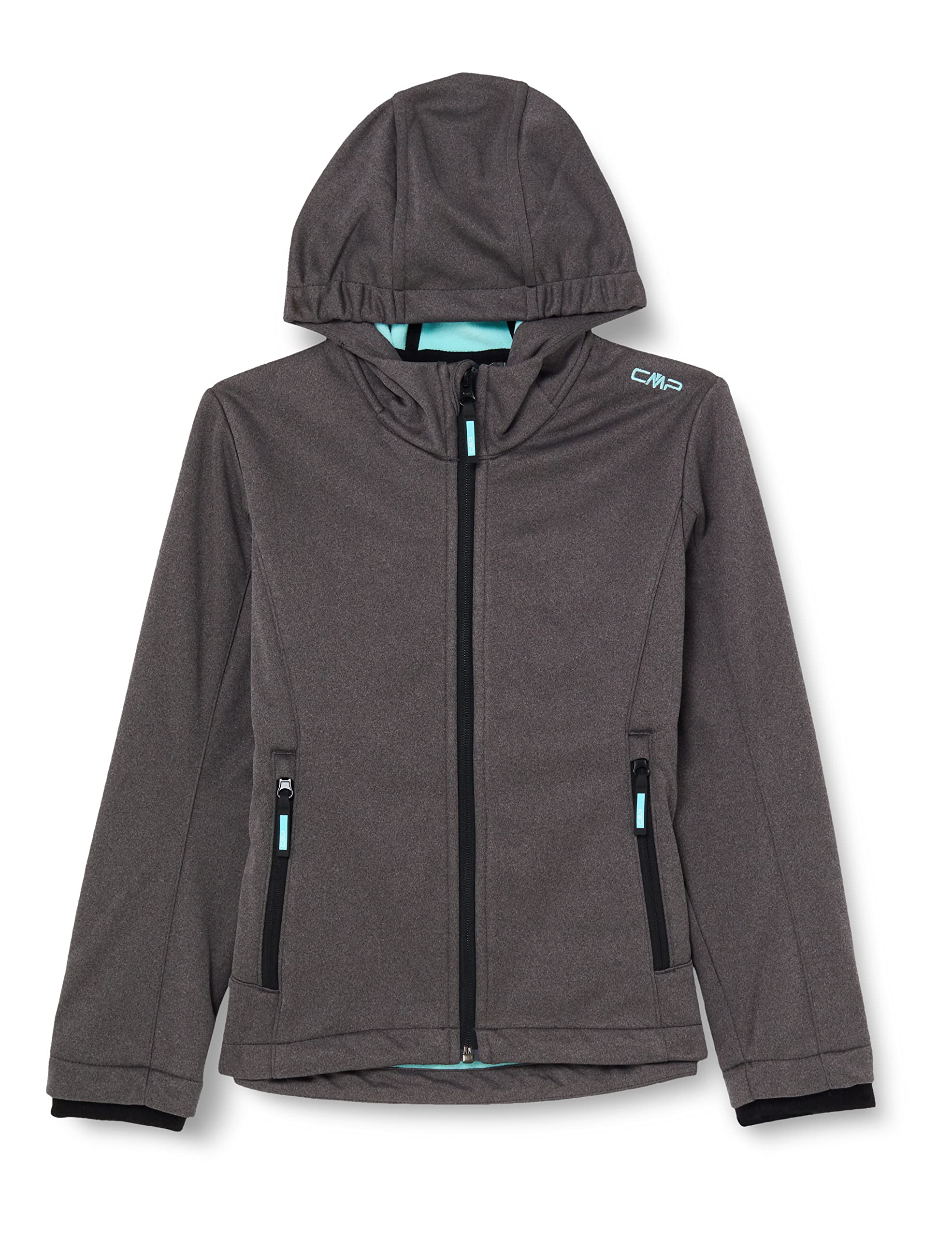 cmp-giacca-in-softshell-melange-da-bambini-con-cappuccio-fisso image 4