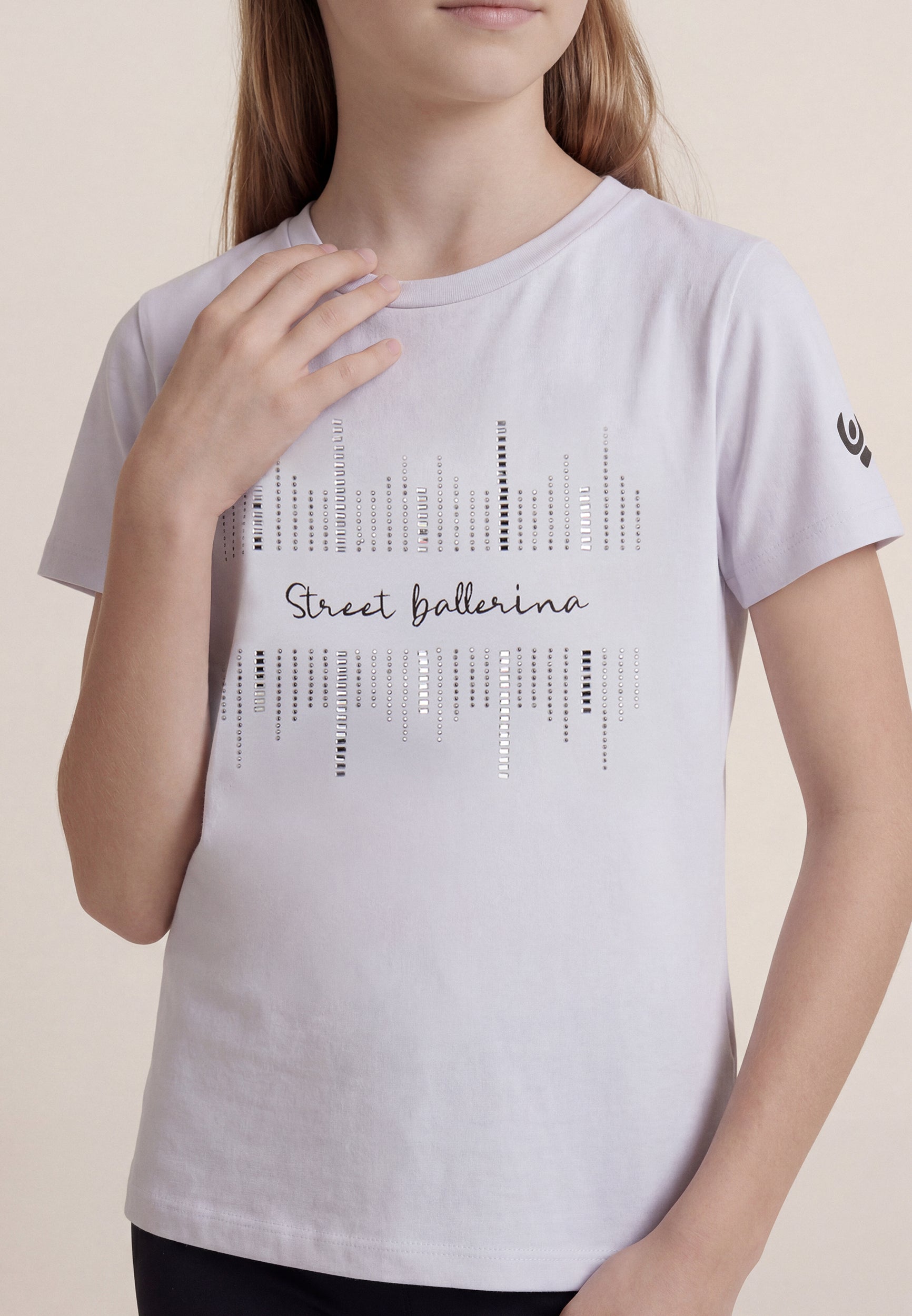 freddy-t-shirt-bambina-street-ballerina-con-strass-in-jersey image 4