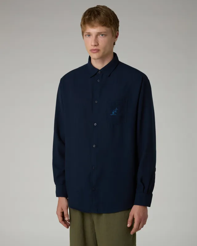 australian-doric-long-sleeve-shirt-camicia-eclipse-blue-manica-lunga image 1