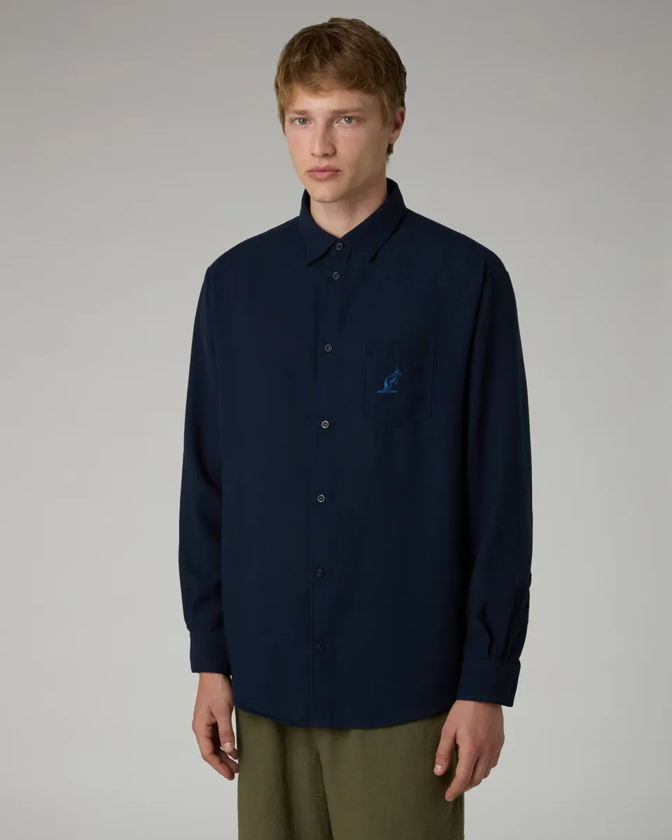 australian-doric-long-sleeve-shirt-camicia-eclipse-blue-manica-lunga image 1