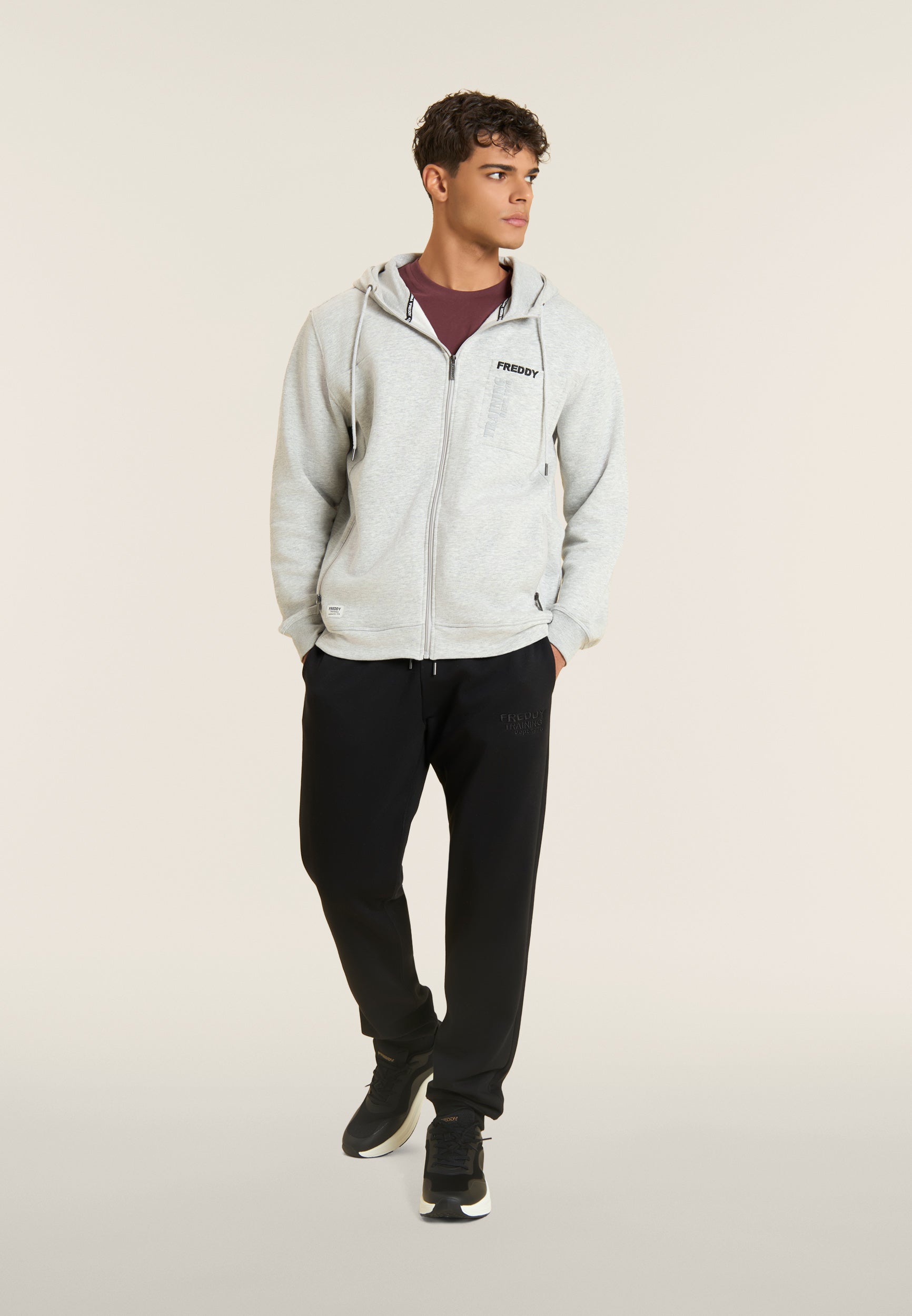 freddy-pantaloni-sportivi-uomo-regular-fit-con-polsino-in-felpa-garzata image 2