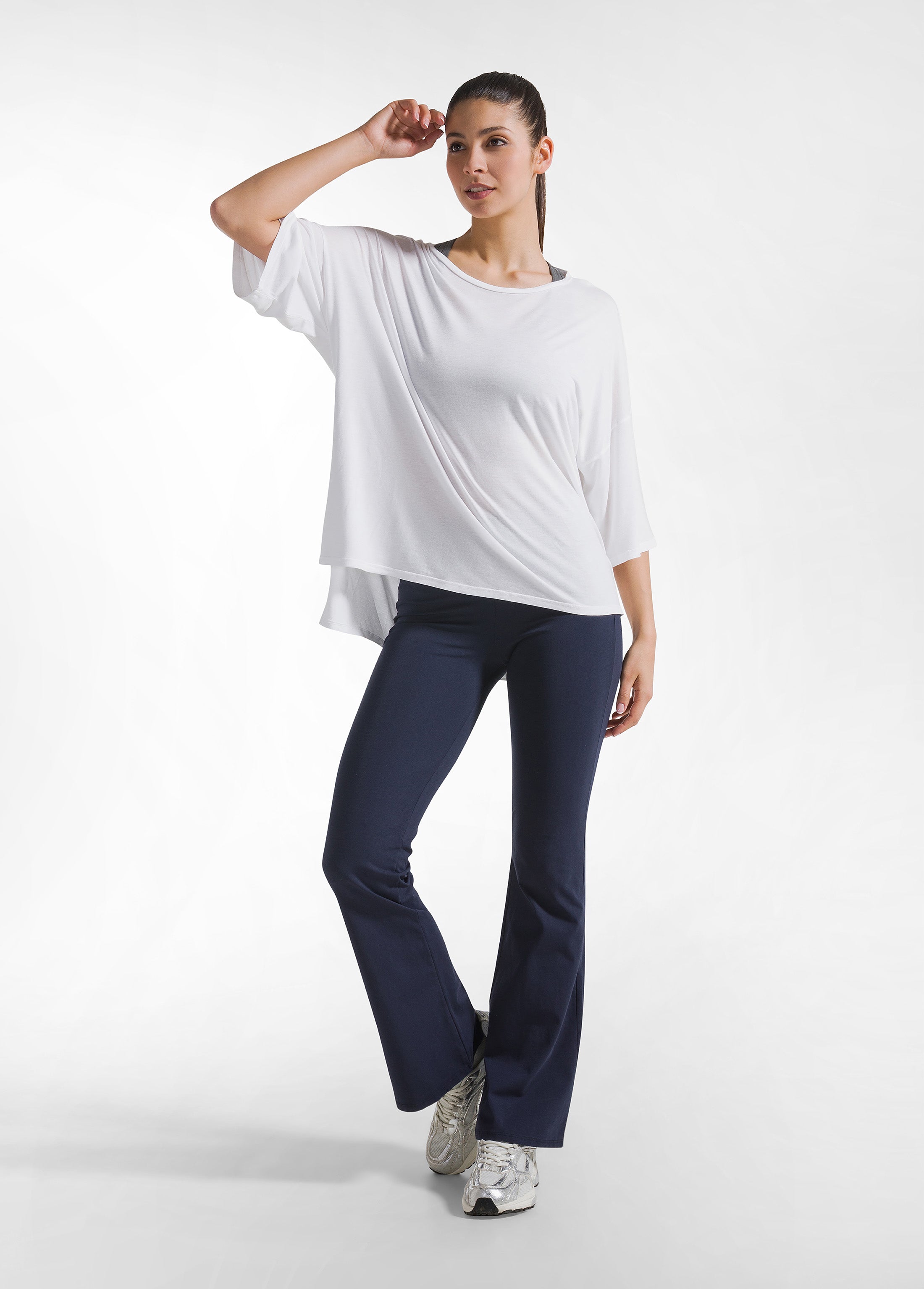 deha-d42044-t-shirt-yoga-oversize-tinta-unita-bianco image 4