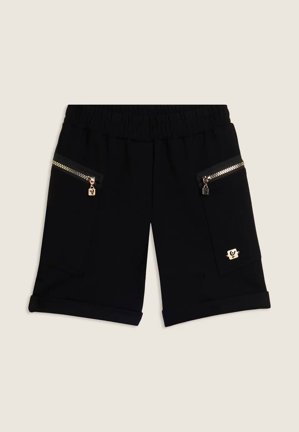 shorts-junior-freddy-con-zip-dorate-e-risvolto-mezza-coscia image 1