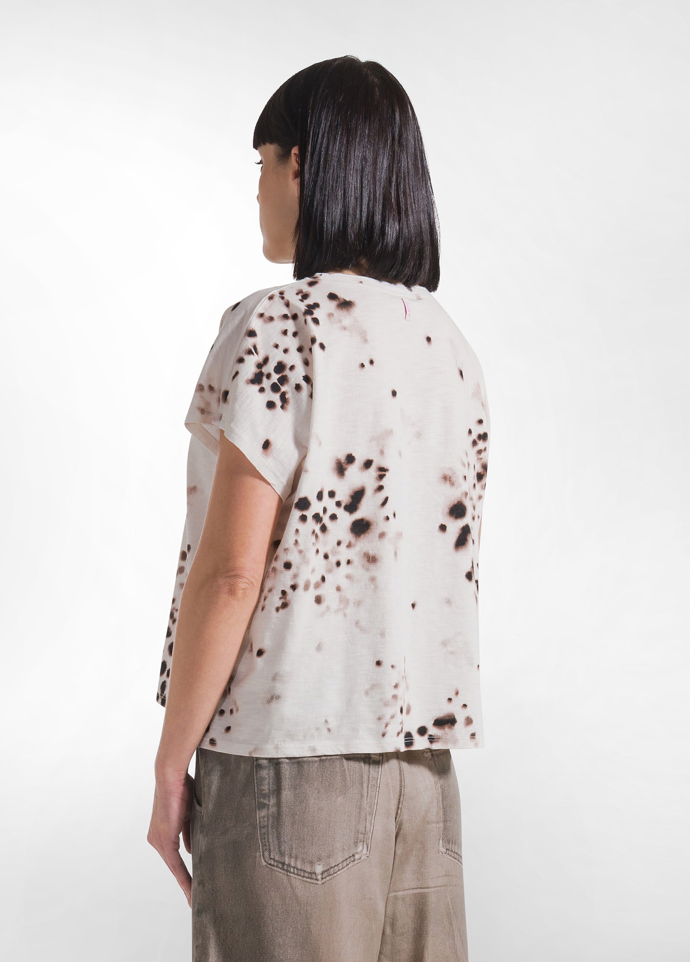 deha-t-shirt-in-cotone-fiammato-all-over-beige image 2