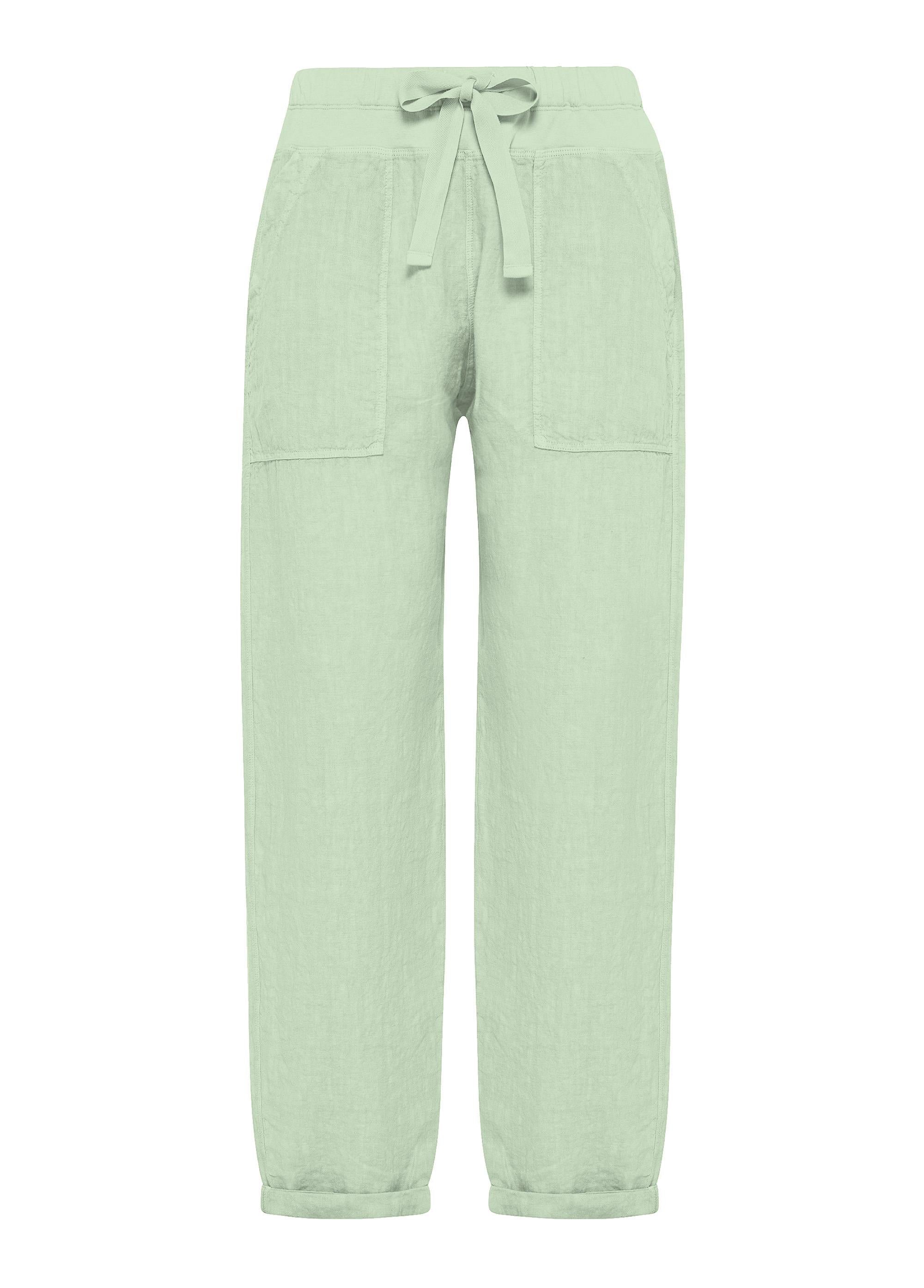 deha-pantaloni-in-lino-verde-100-lino image 1