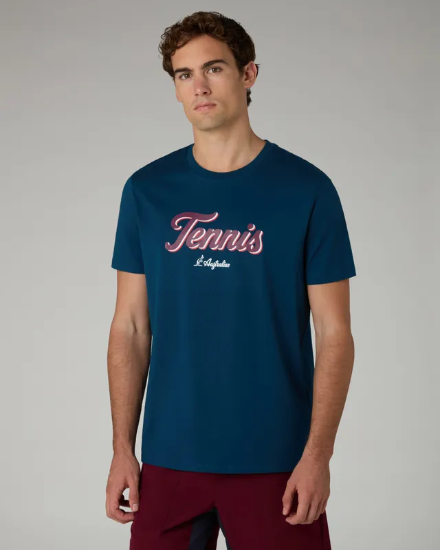 australian-tennis-cotton-t-shirt-eclipse-blue-regular-fit image 1