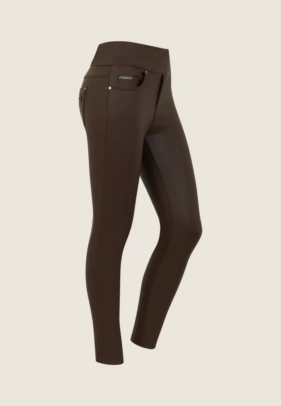 freddy-n-o-w-pantalone-skinny-vita-media-senza-bottoni-in-similpelle image 1