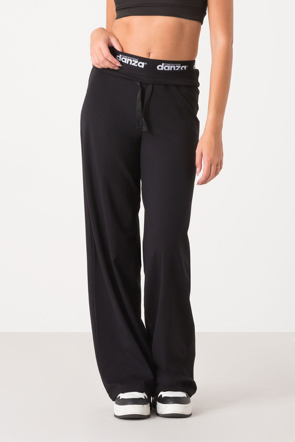 dimensione-danza-basic-pantalone-donna-in-jersey-stretch-con-elastico-jacquard image 1