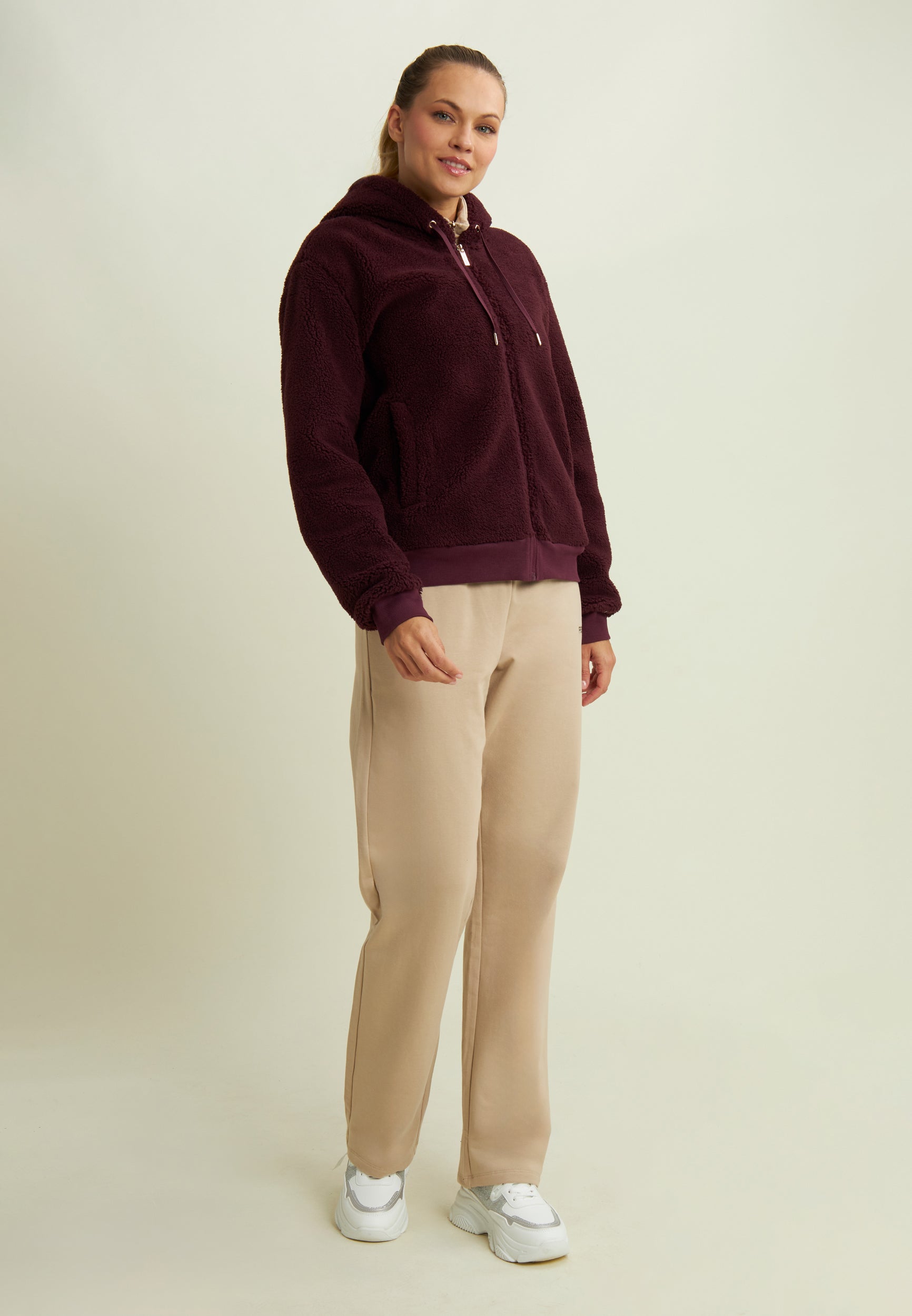 freddy-giacca-donna-in-pile-sherpa-con-cappuccio-e-zip-full-zip image 5