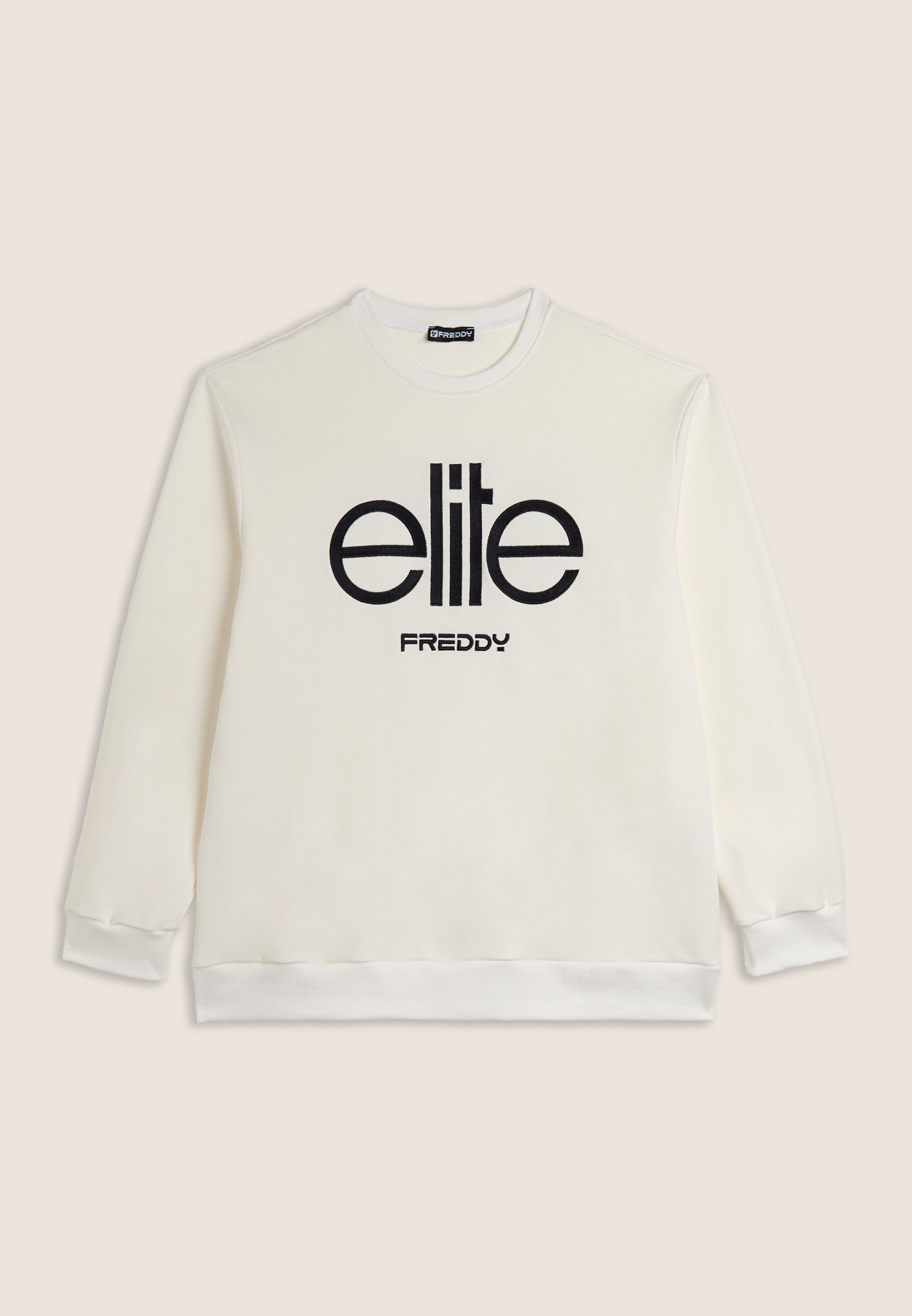 freddy-felpa-unisex-girocollo-off-white-in-cotone-con-ricamo-elite image 7