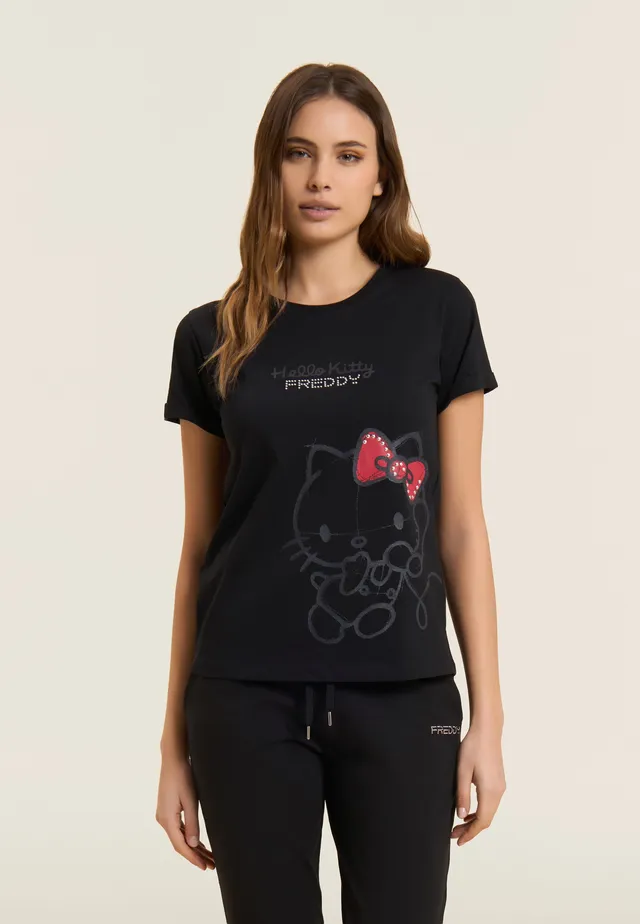 freddy-t-shirt-hello-kitty-tono-su-tono-cotone image 1