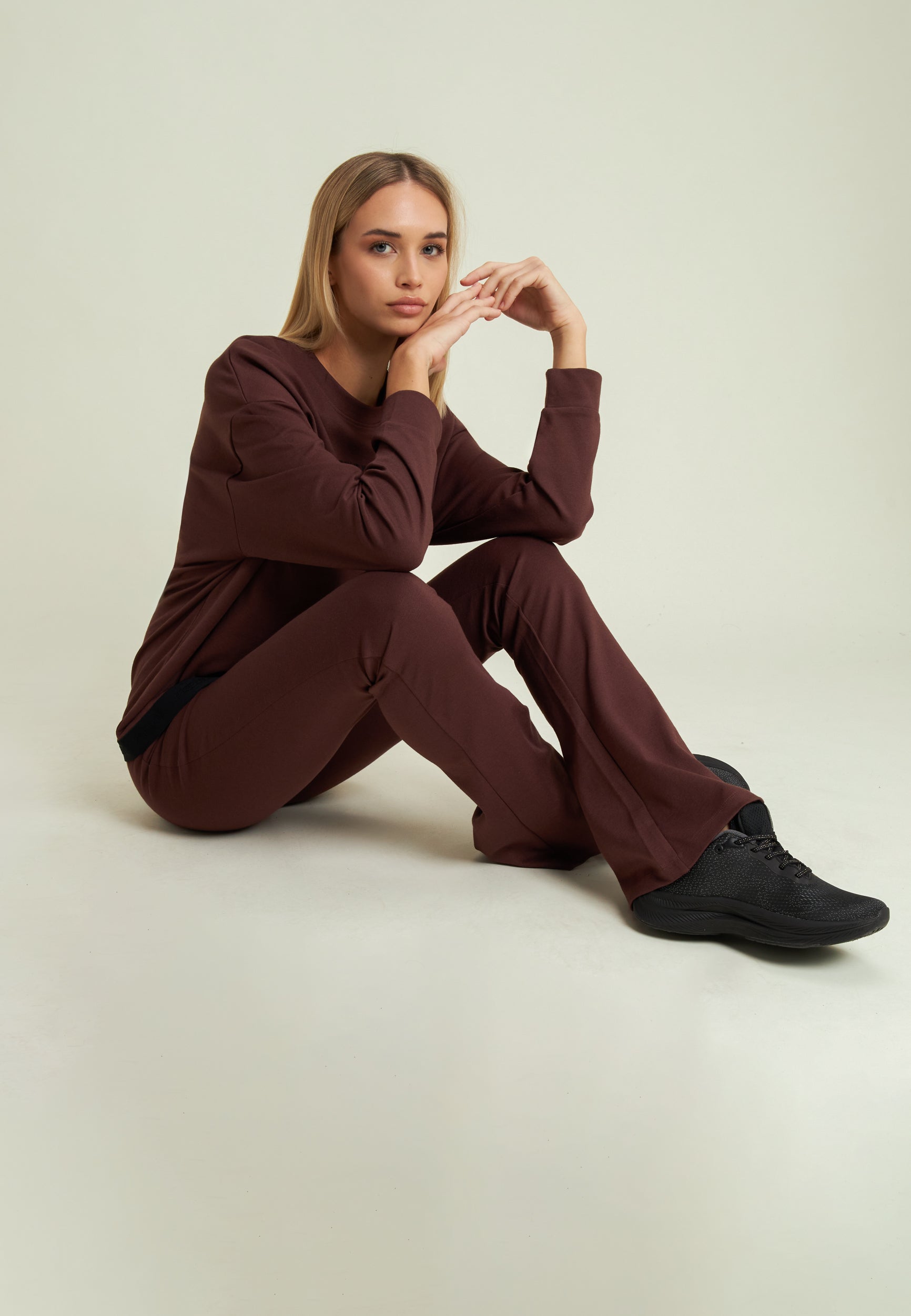 freddy-pantaloni-superflare-donna-vita-alta-in-felpa-garzata image 2