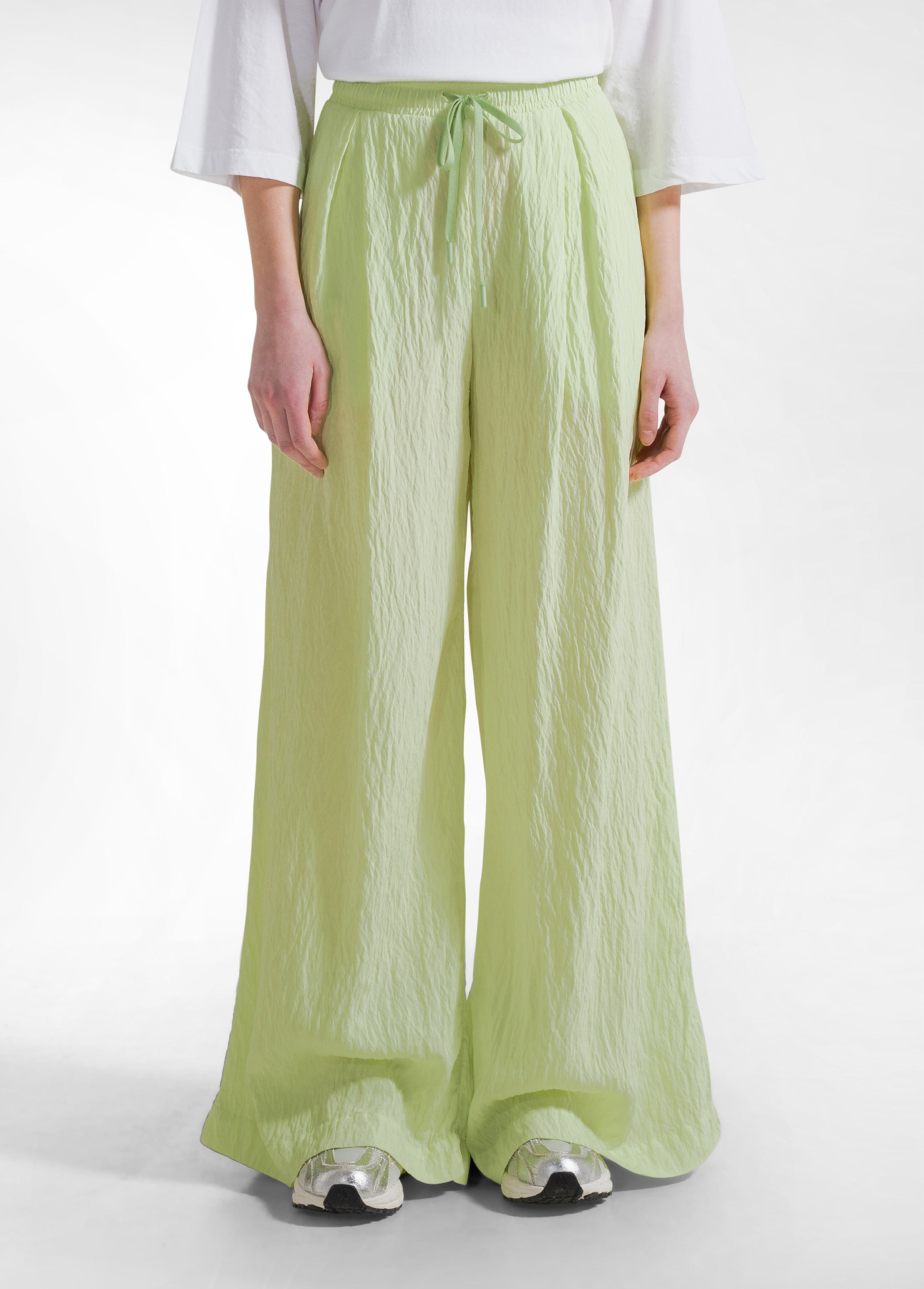 deha-set-t-shirt-ampia-e-pantaloni-larghi-viscosa-effetto-stropicciato-giallo image 6